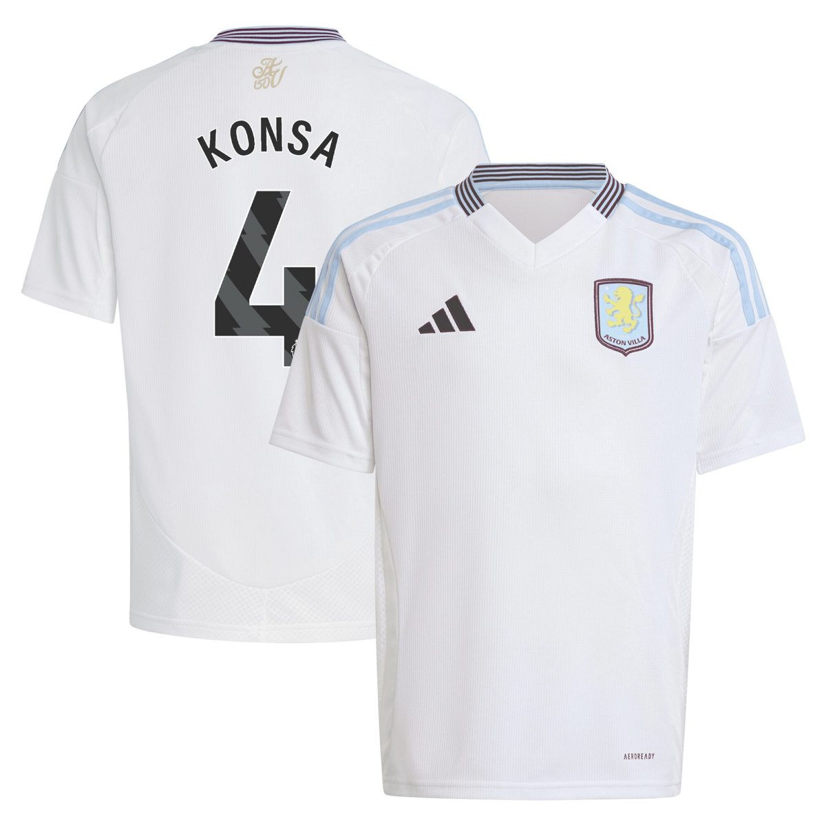 aston villa adidas away shirt 2024-25 – kids with konsa 4 printing Collection | Official Aston Villa Jerseys for Fans