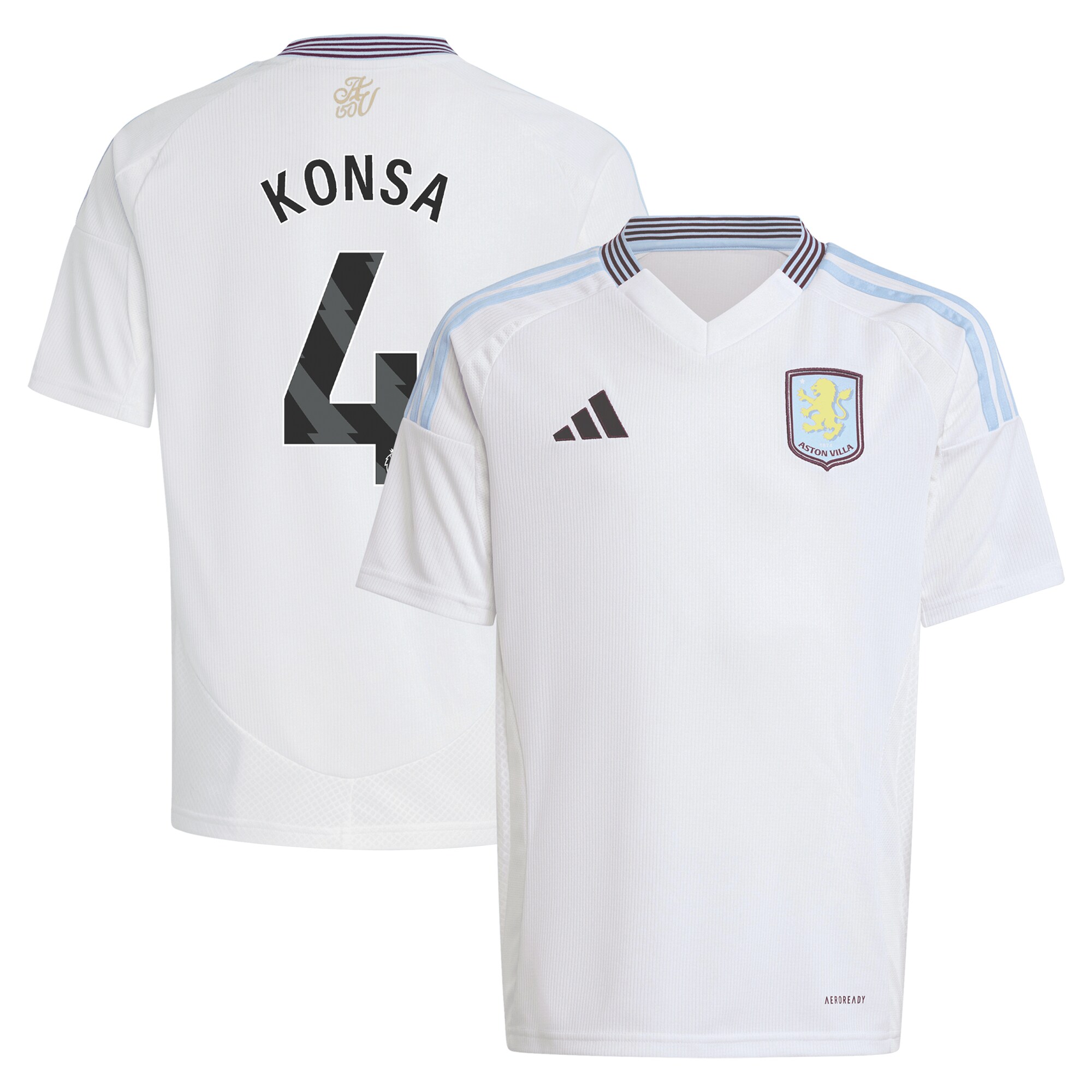 aston villa adidas away shirt 2024-25 – kids with konsa 4 printing Collection | Official Aston Villa Jerseys for Fans