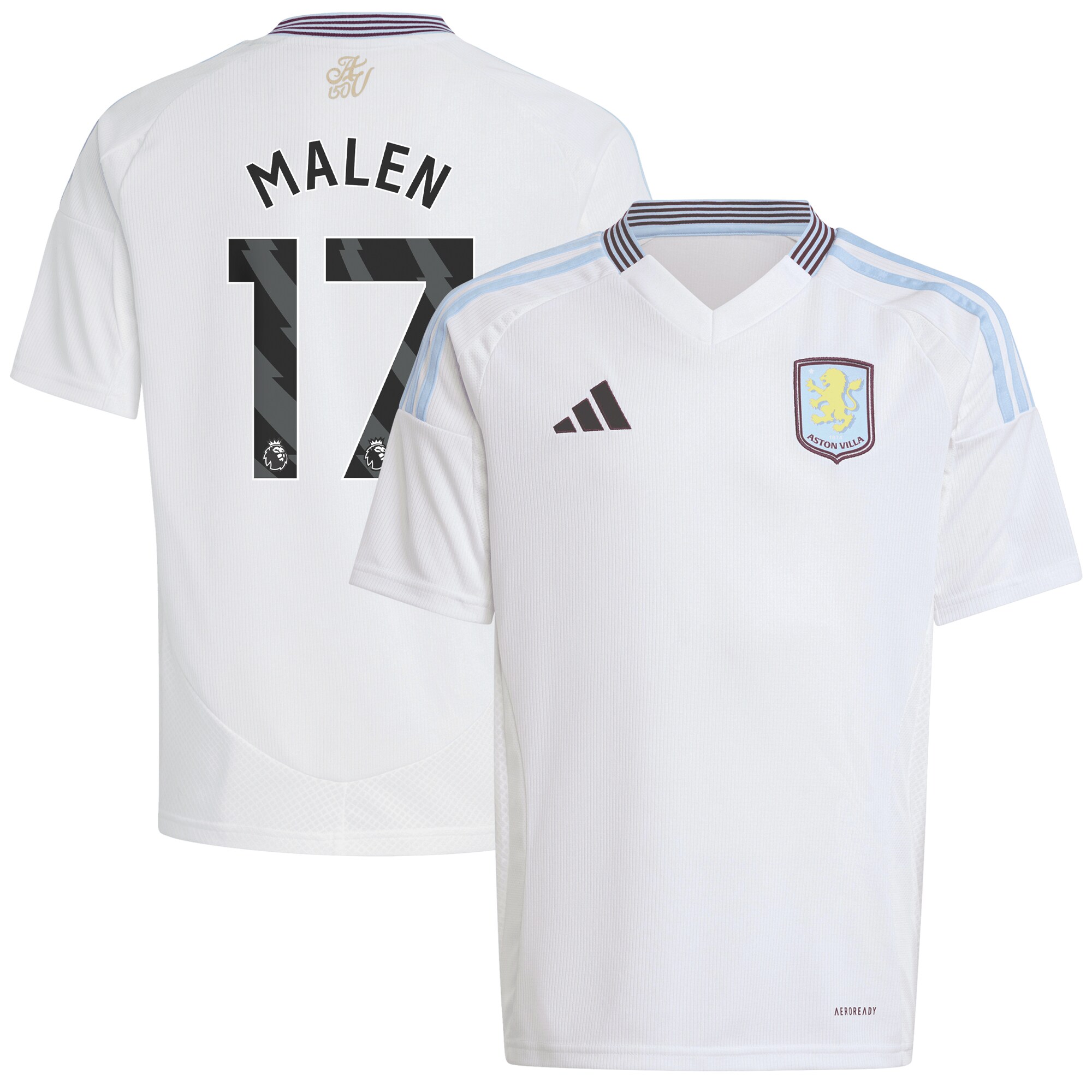 aston villa adidas away shirt 2024-25 – kids with malen 17 printing Collection | Official Aston Villa Jerseys for Fans