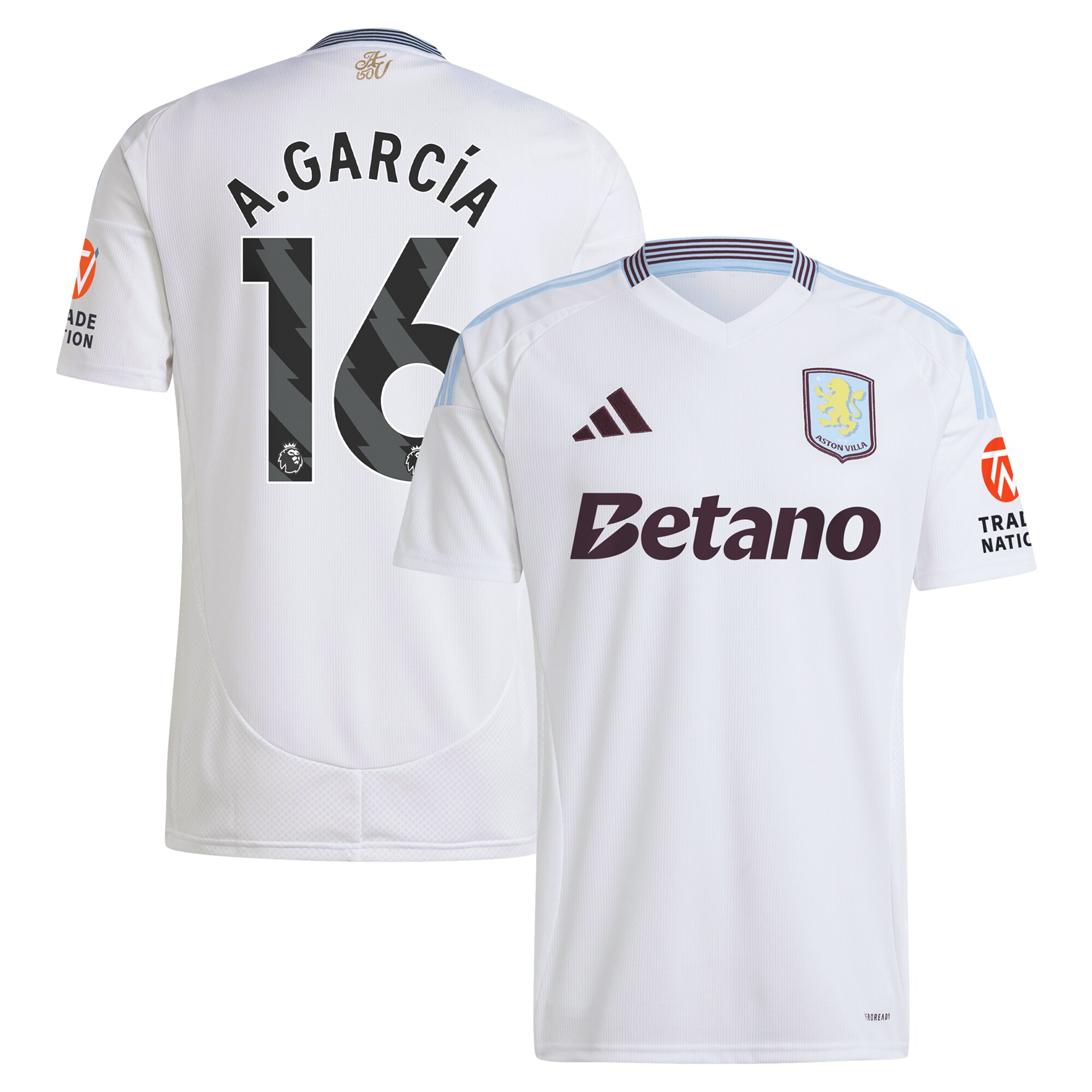 aston villa adidas away shirt 2024-25 with a.garcía 16 printing Collection | Official Aston Villa Jerseys for Fans