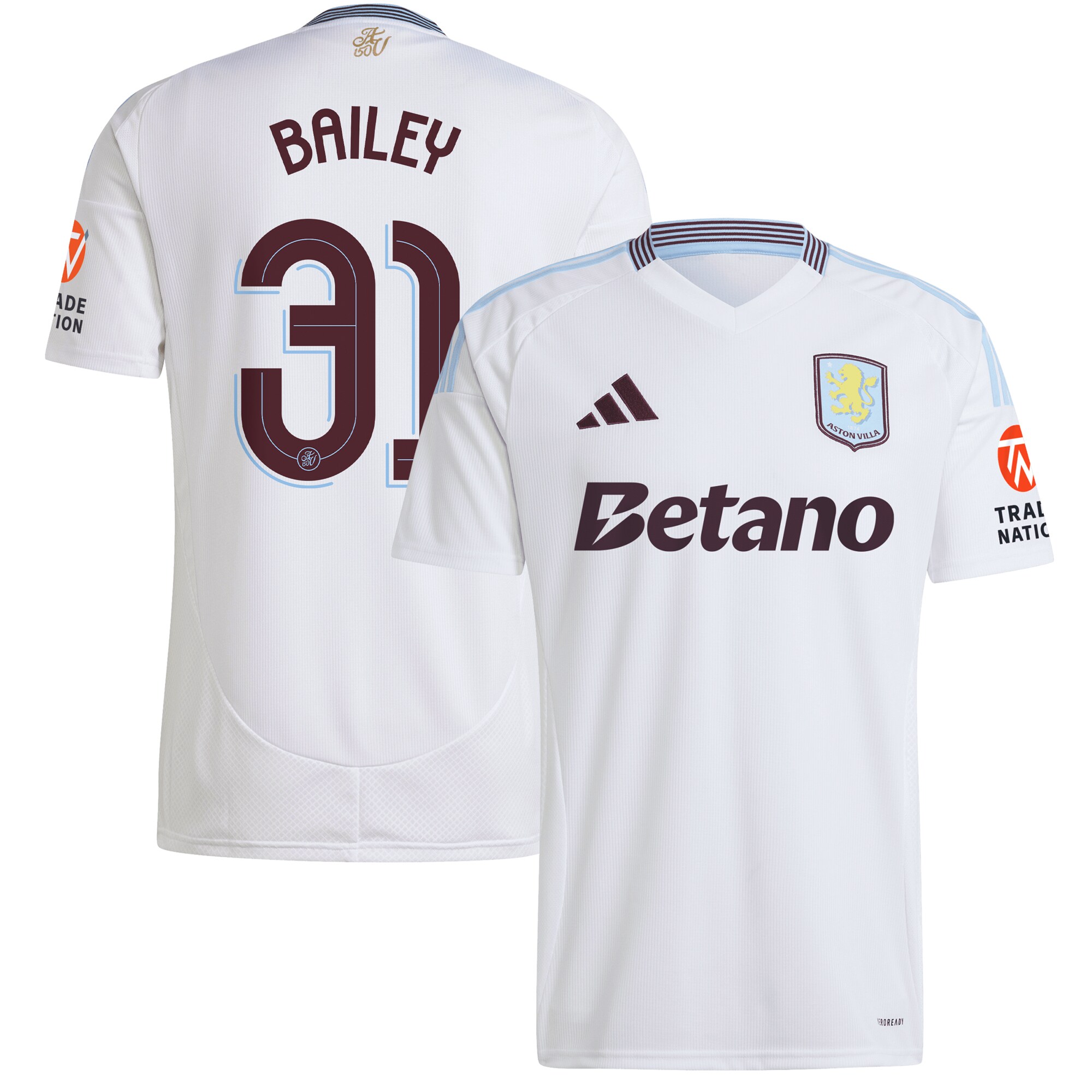 aston villa adidas away shirt 2024-25 with bailey 31 cup printing Collection | Official Aston Villa Jerseys for Fans