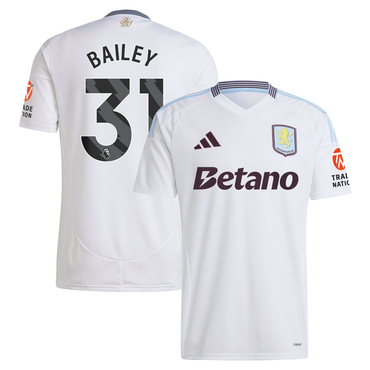 aston villa adidas away shirt 2024-25 with bailey 31 printing Collection | Official Aston Villa Jerseys for Fans