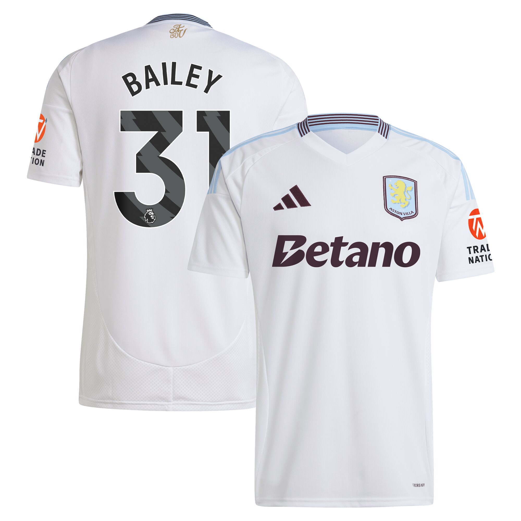 aston villa adidas away shirt 2024-25 with bailey 31 printing Collection | Official Aston Villa Jerseys for Fans