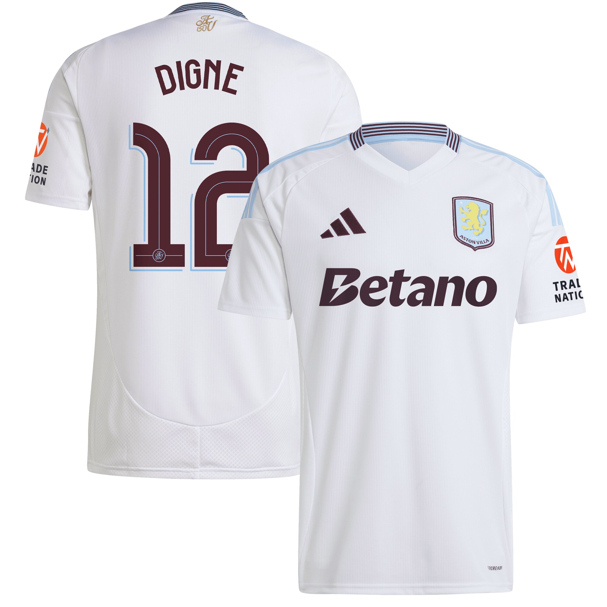 aston villa adidas away shirt 2024-25 with digne 12 cup printing Collection | Official Aston Villa Jerseys for Fans