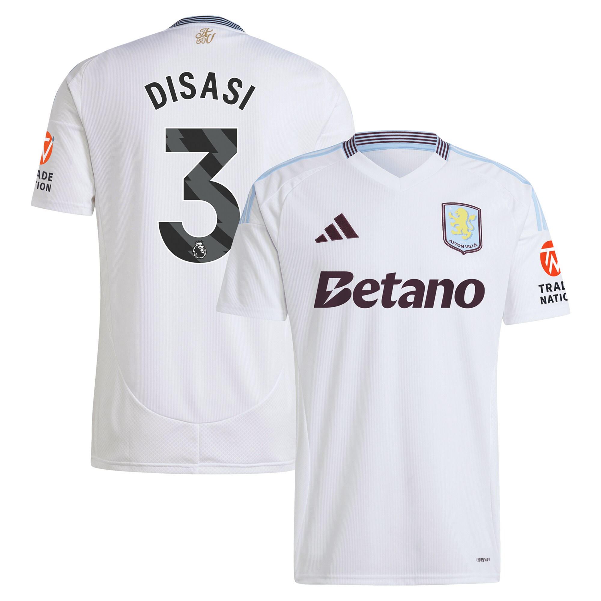 aston villa adidas away shirt 2024-25 with disasi 3 printing Collection | Official Aston Villa Jerseys for Fans