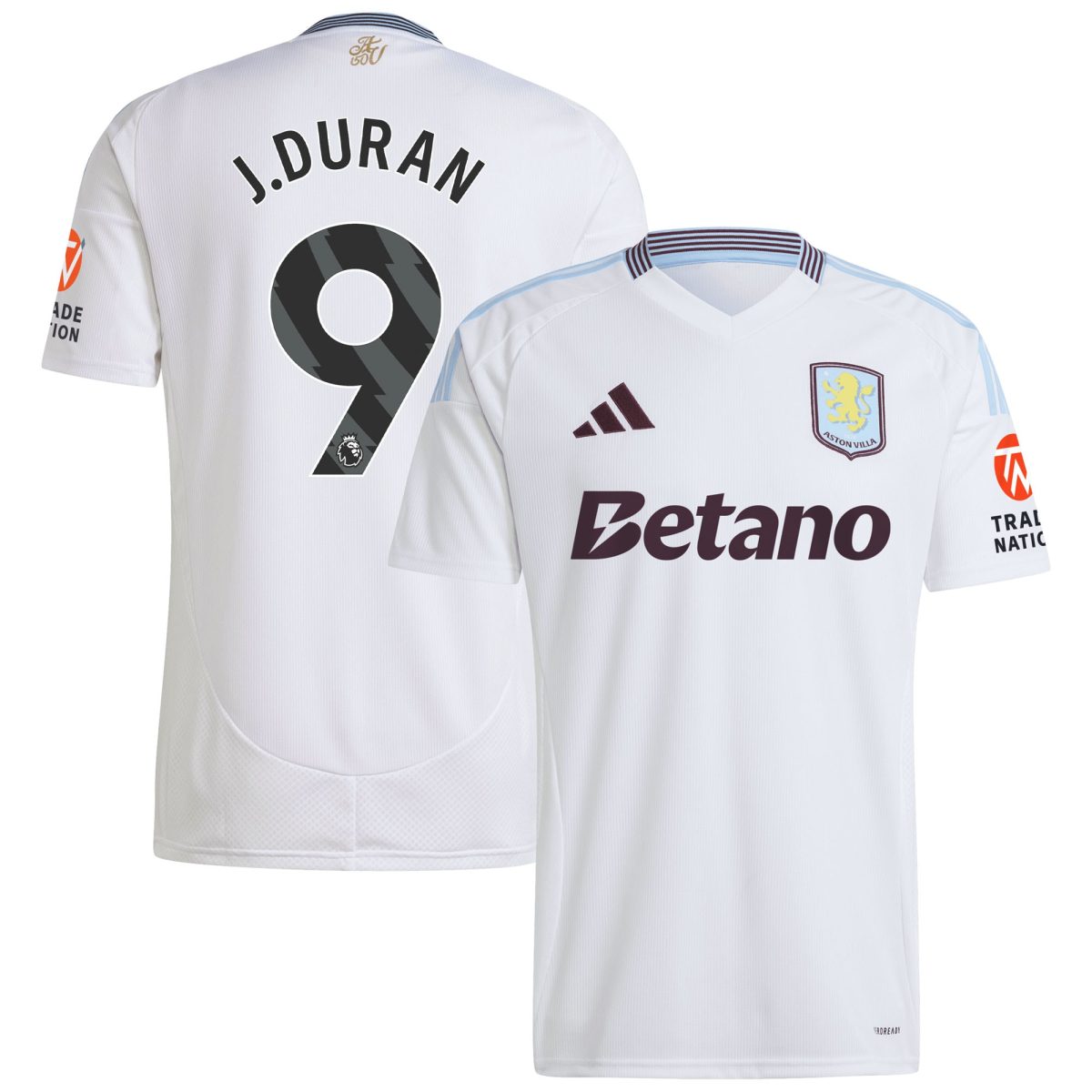 aston villa adidas away shirt 2024-25 with j.duran 9 printing Collection | Official Aston Villa Jerseys for Fans
