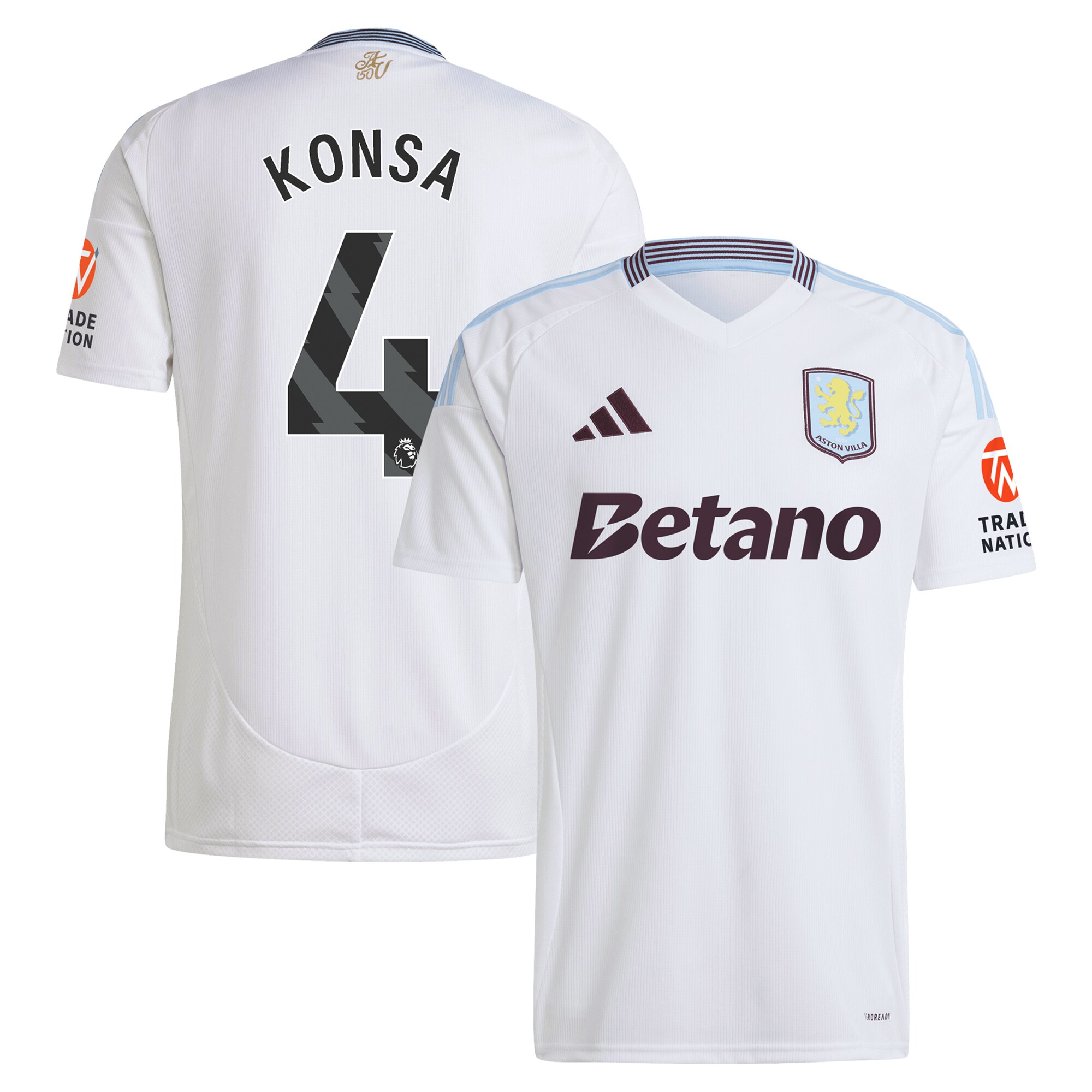aston villa adidas away shirt 2024-25 with konsa 4 printing Collection | Official Aston Villa Jerseys for Fans
