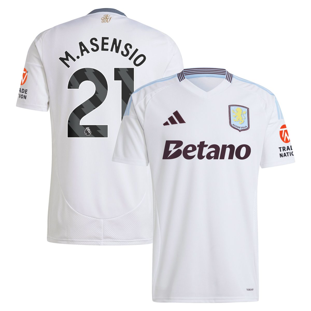 aston villa adidas away shirt 2024-25 with m.asensio 21 printing Collection | Official Aston Villa Jerseys for Fans
