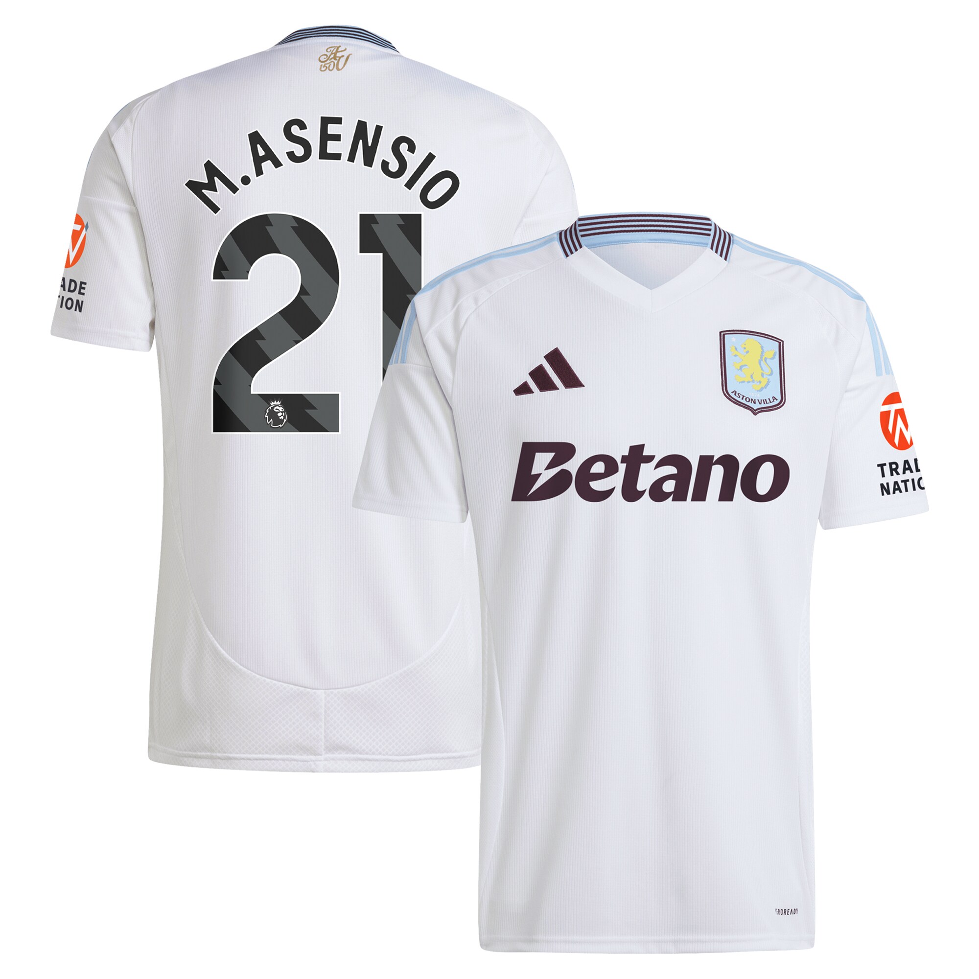 aston villa adidas away shirt 2024-25 with m.asensio 21 printing Collection | Official Aston Villa Jerseys for Fans