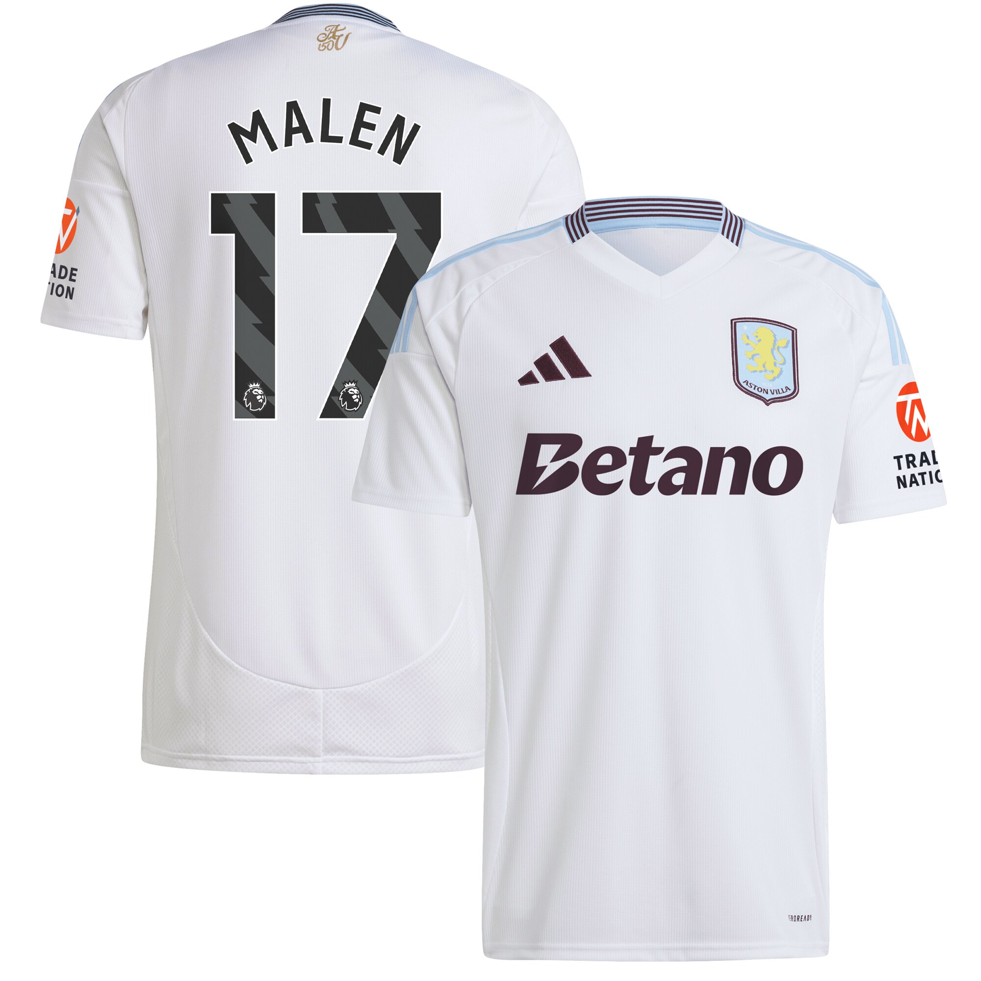 aston villa adidas away shirt 2024-25 with malen 17 printing Collection | Official Aston Villa Jerseys for Fans