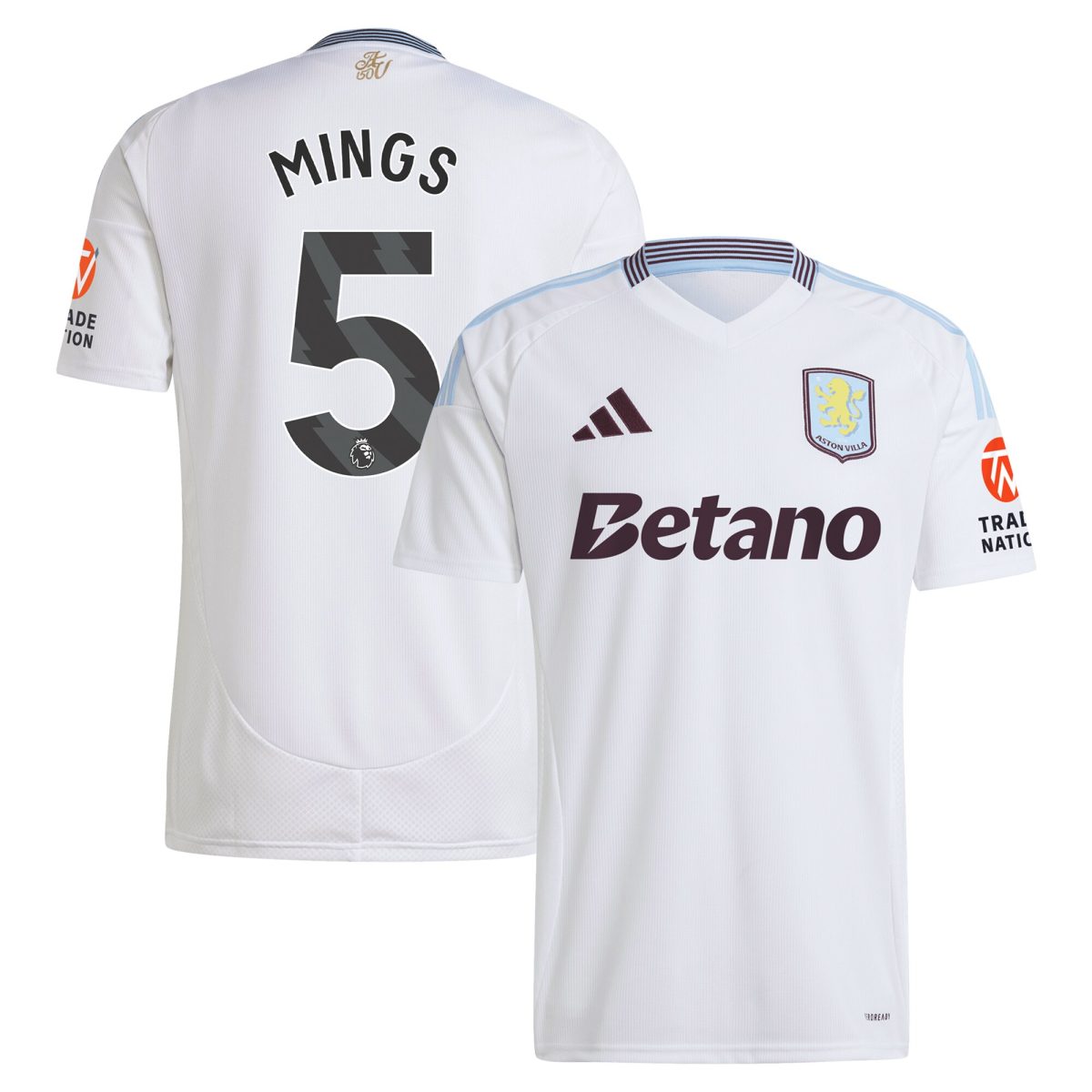 aston villa adidas away shirt 2024-25 with mings 5 printing Collection | Official Aston Villa Jerseys for Fans