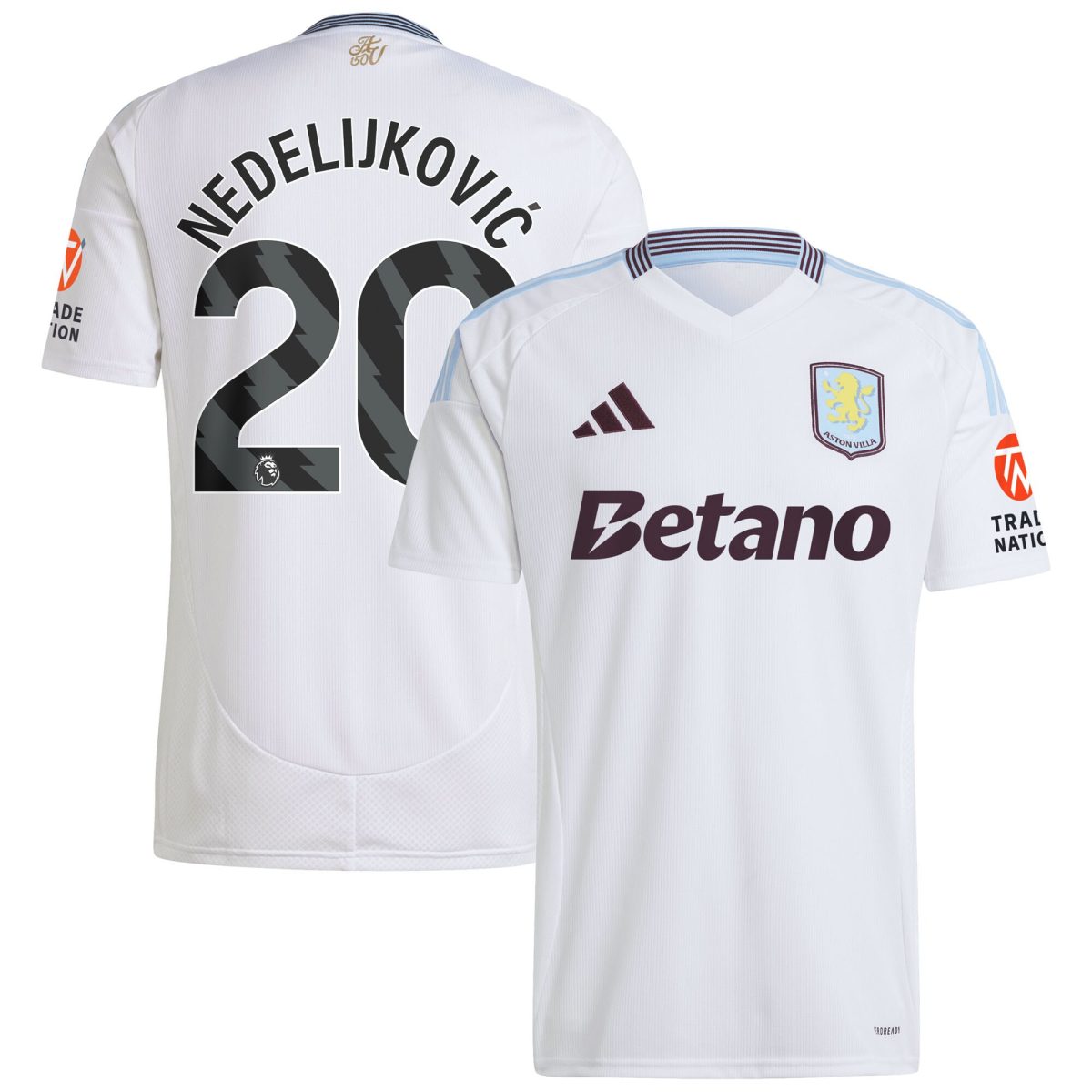 aston villa adidas away shirt 2024-25 with nedeljković 20 printing Collection | Official Aston Villa Jerseys for Fans