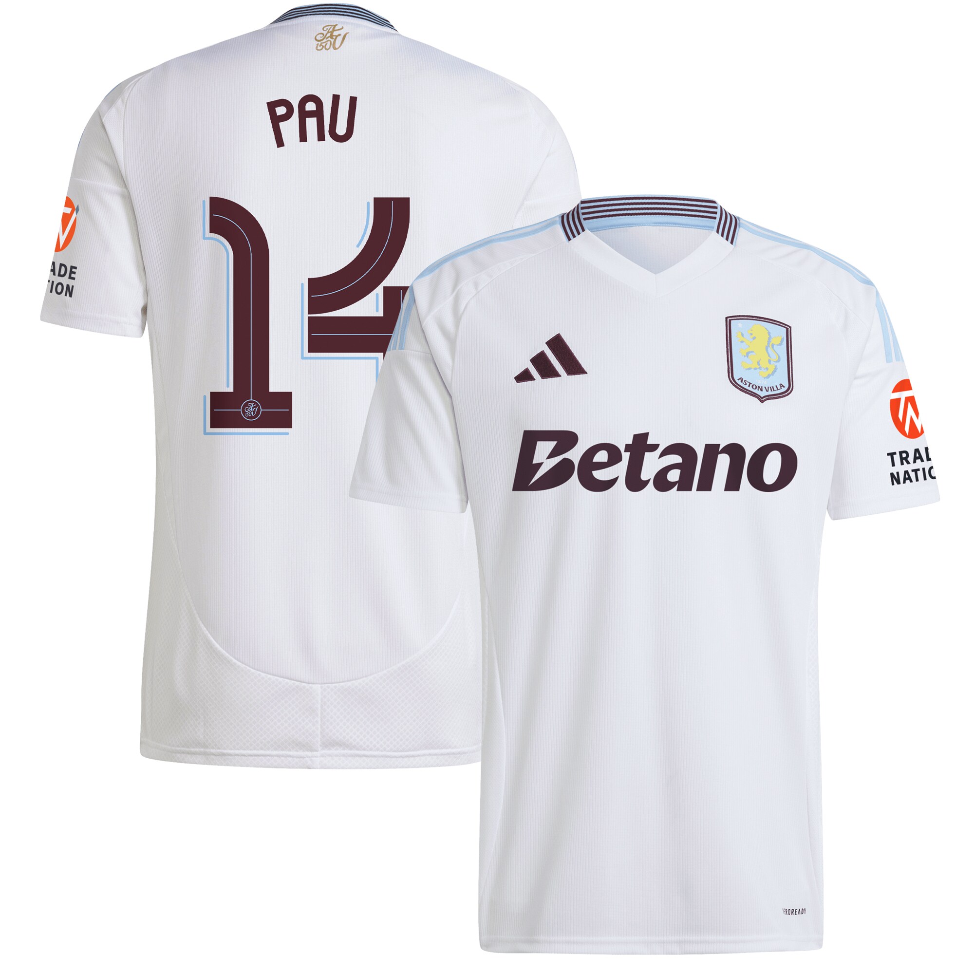 aston villa adidas away shirt 2024-25 with pau 14 cup printing Collection | Official Aston Villa Jerseys for Fans