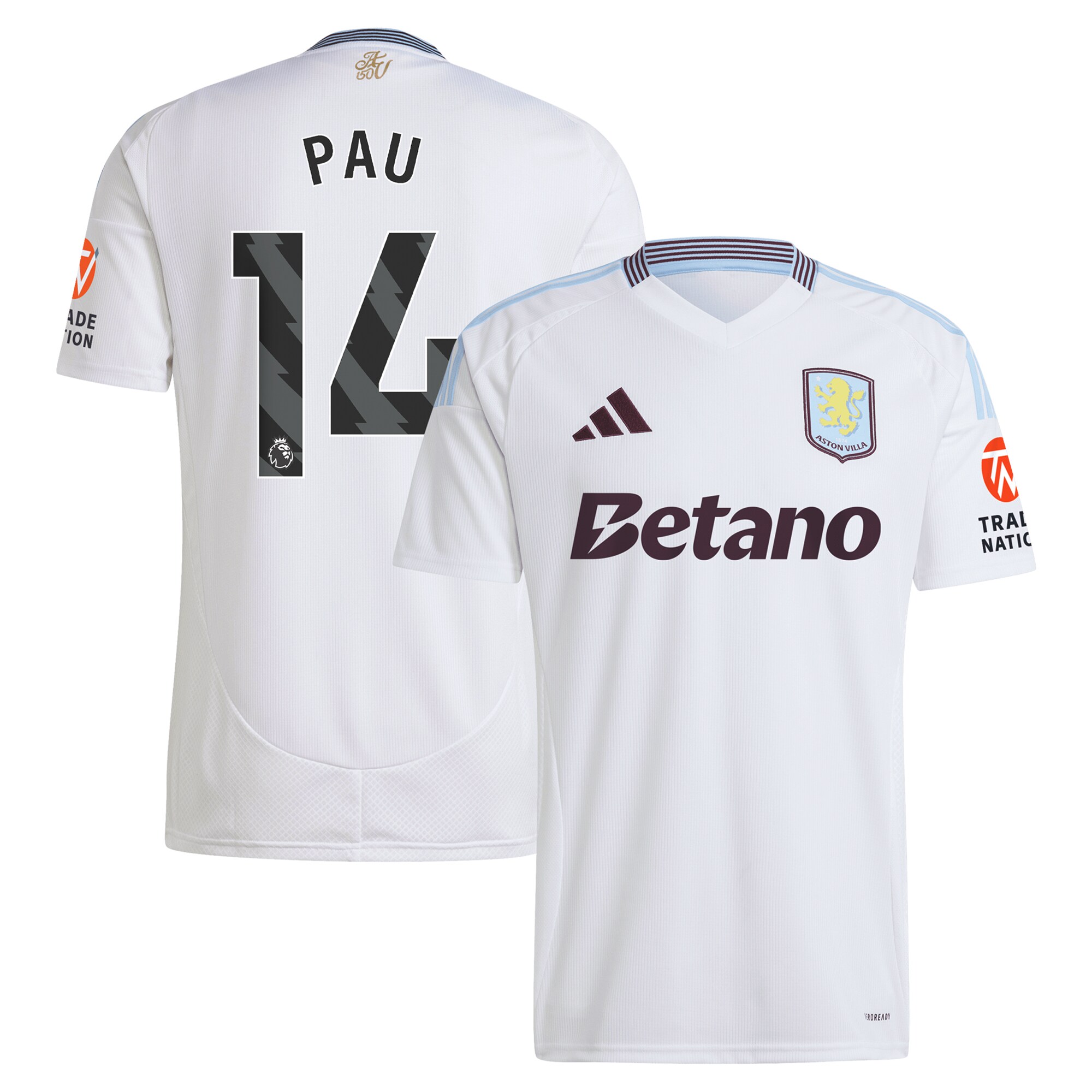 aston villa adidas away shirt 2024-25 with pau 14 printing Collection | Official Aston Villa Jerseys for Fans