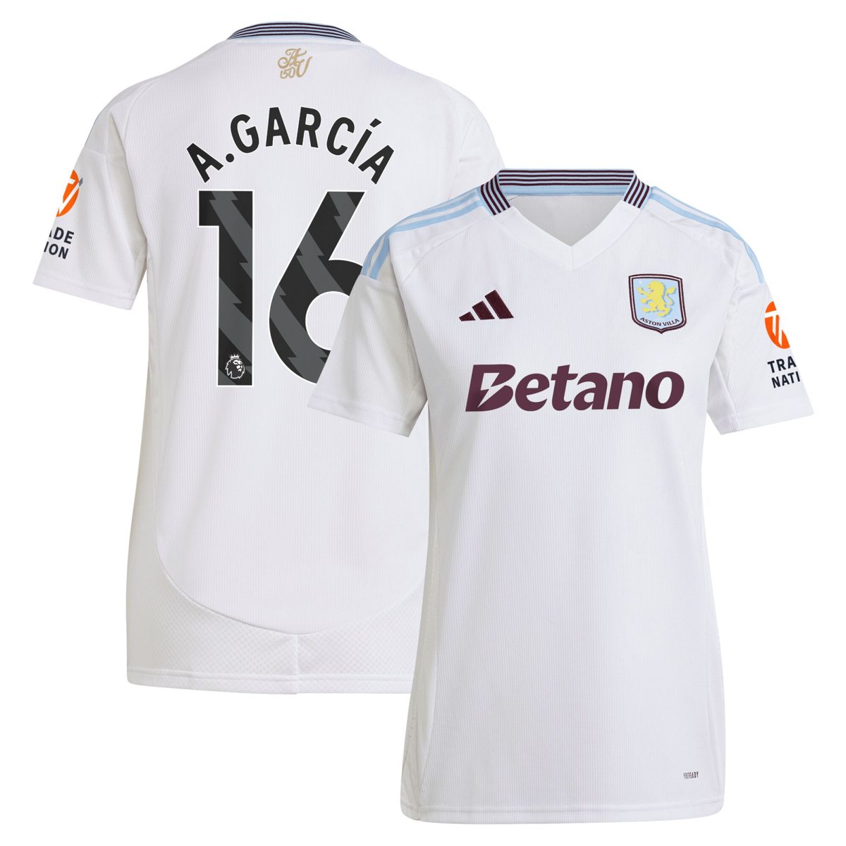 aston villa adidas away shirt 2024-25 – womens with a.garcía 16 printing Collection | Official Aston Villa Jerseys for Fans