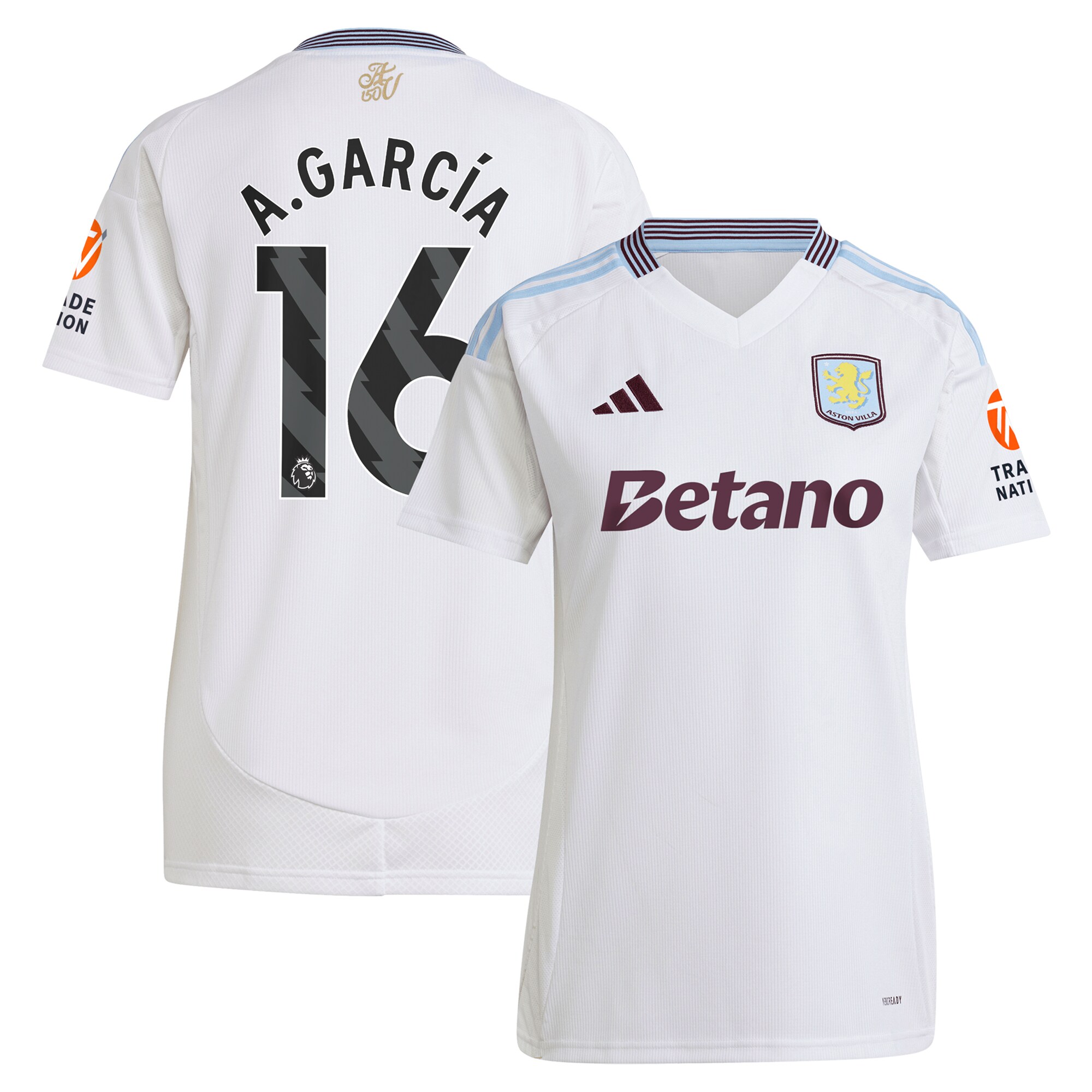 aston villa adidas away shirt 2024-25 – womens with a.garcía 16 printing Collection | Official Aston Villa Jerseys for Fans