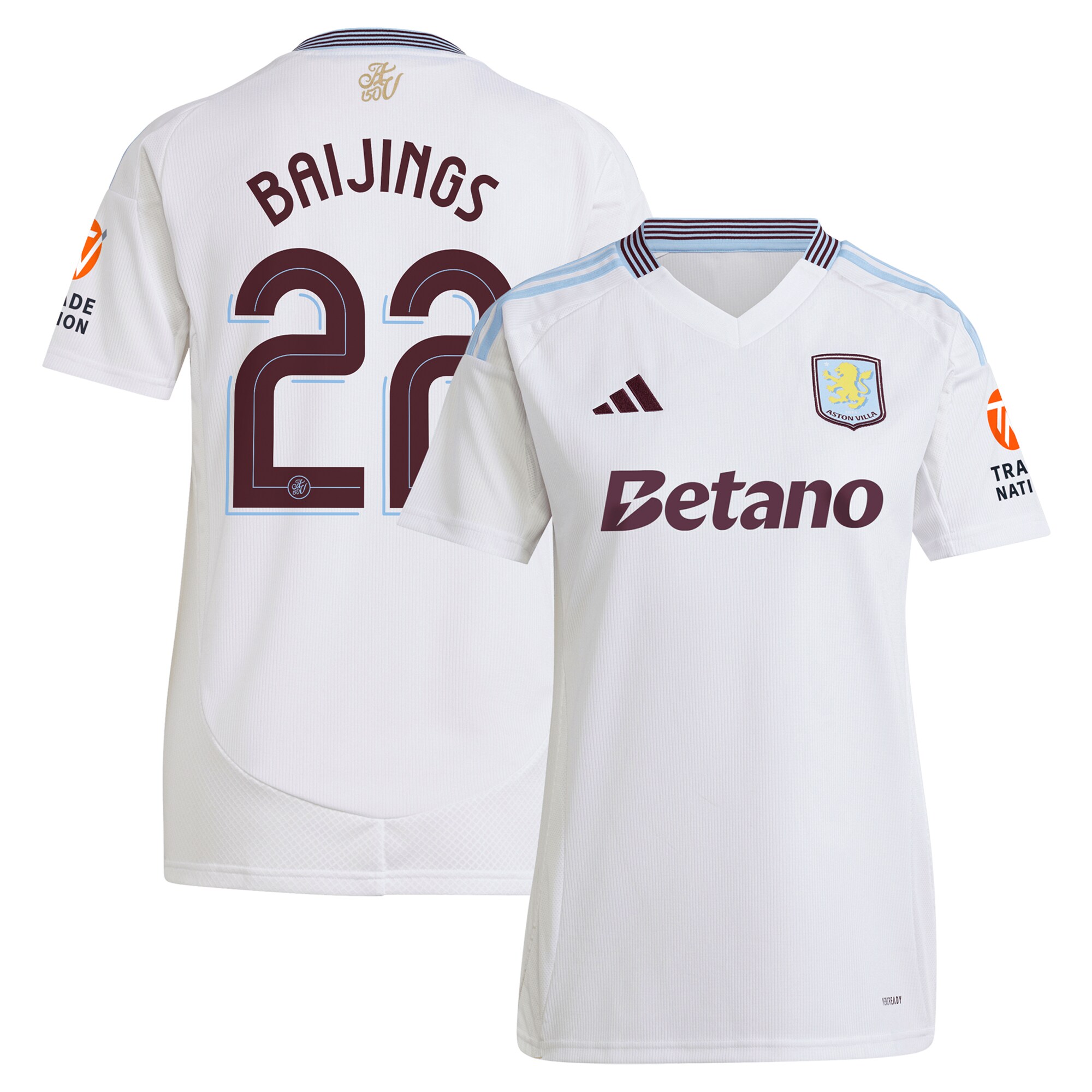 aston villa adidas away shirt 2024-25 – womens with baijings 22 cup printing Collection | Official Aston Villa Jerseys for Fans