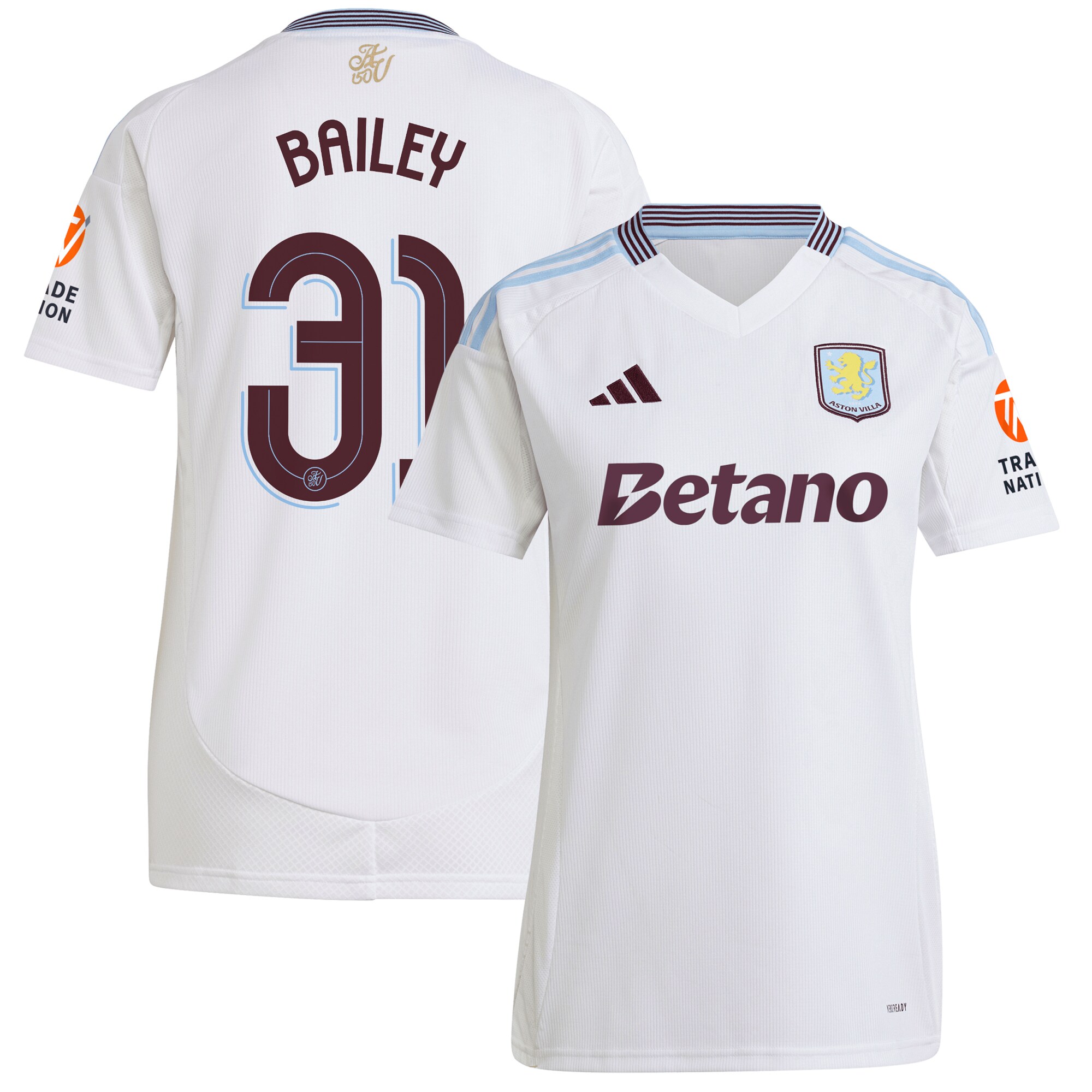 aston villa adidas away shirt 2024-25 – womens with bailey 31 cup printing Collection | Official Aston Villa Jerseys for Fans