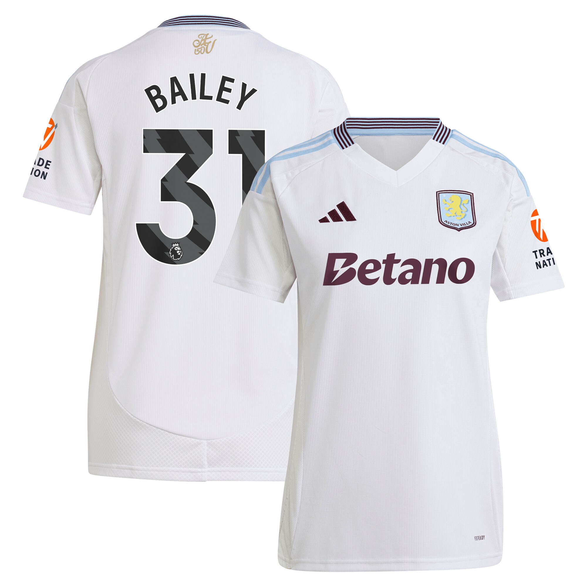 aston villa adidas away shirt 2024-25 – womens with bailey 31 printing Collection | Official Aston Villa Jerseys for Fans