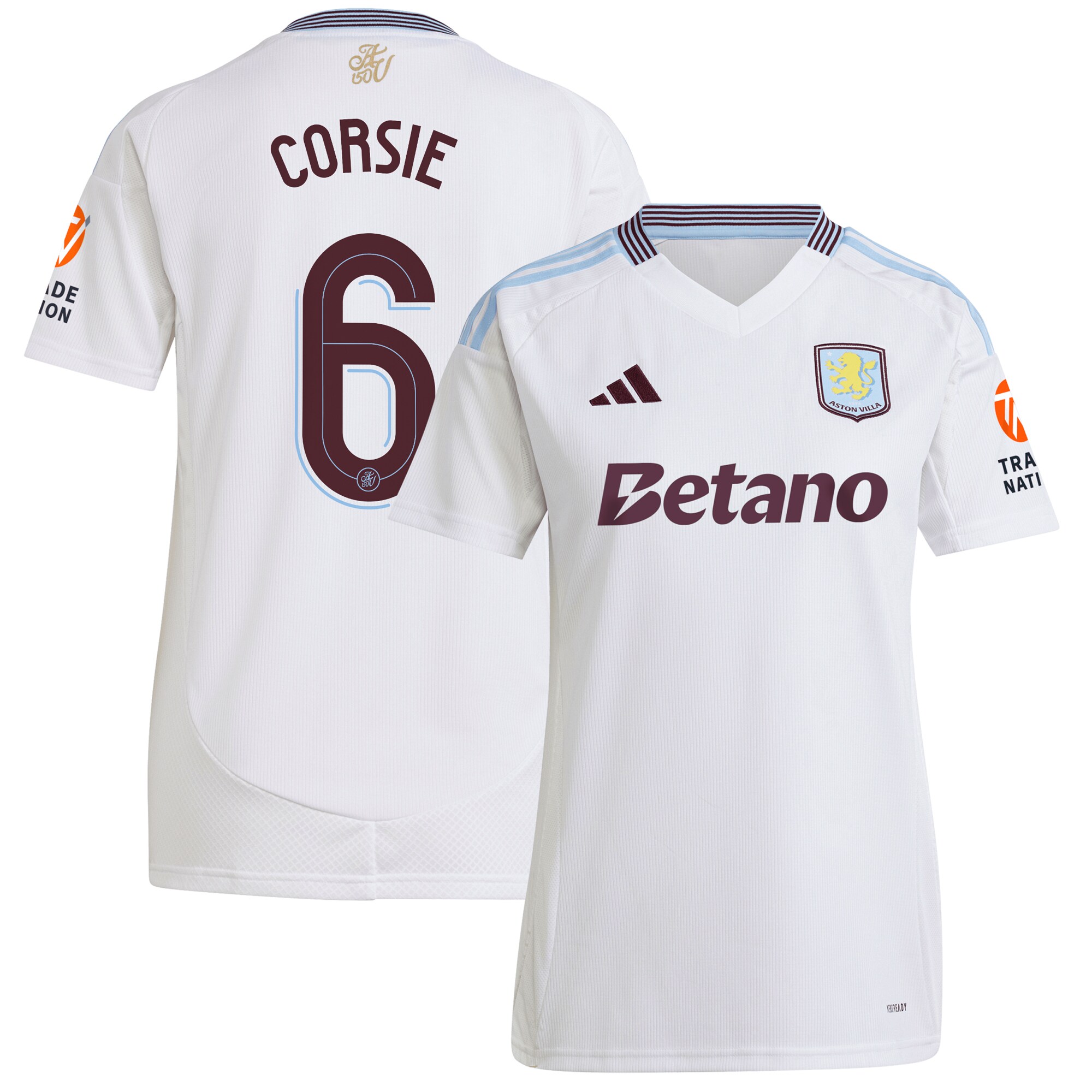 aston villa adidas away shirt 2024-25 – womens with corsie 6 cup printing Collection | Official Aston Villa Jerseys for Fans