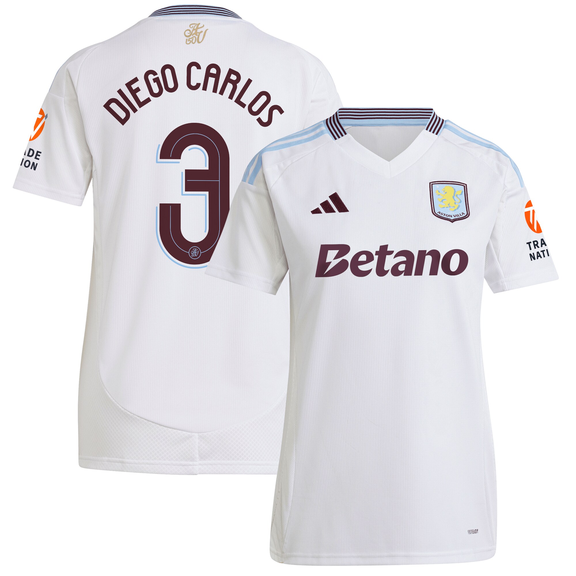 aston villa adidas away shirt 2024-25 – womens with diego carlos 3 cup printing Collection | Official Aston Villa Jerseys for Fans
