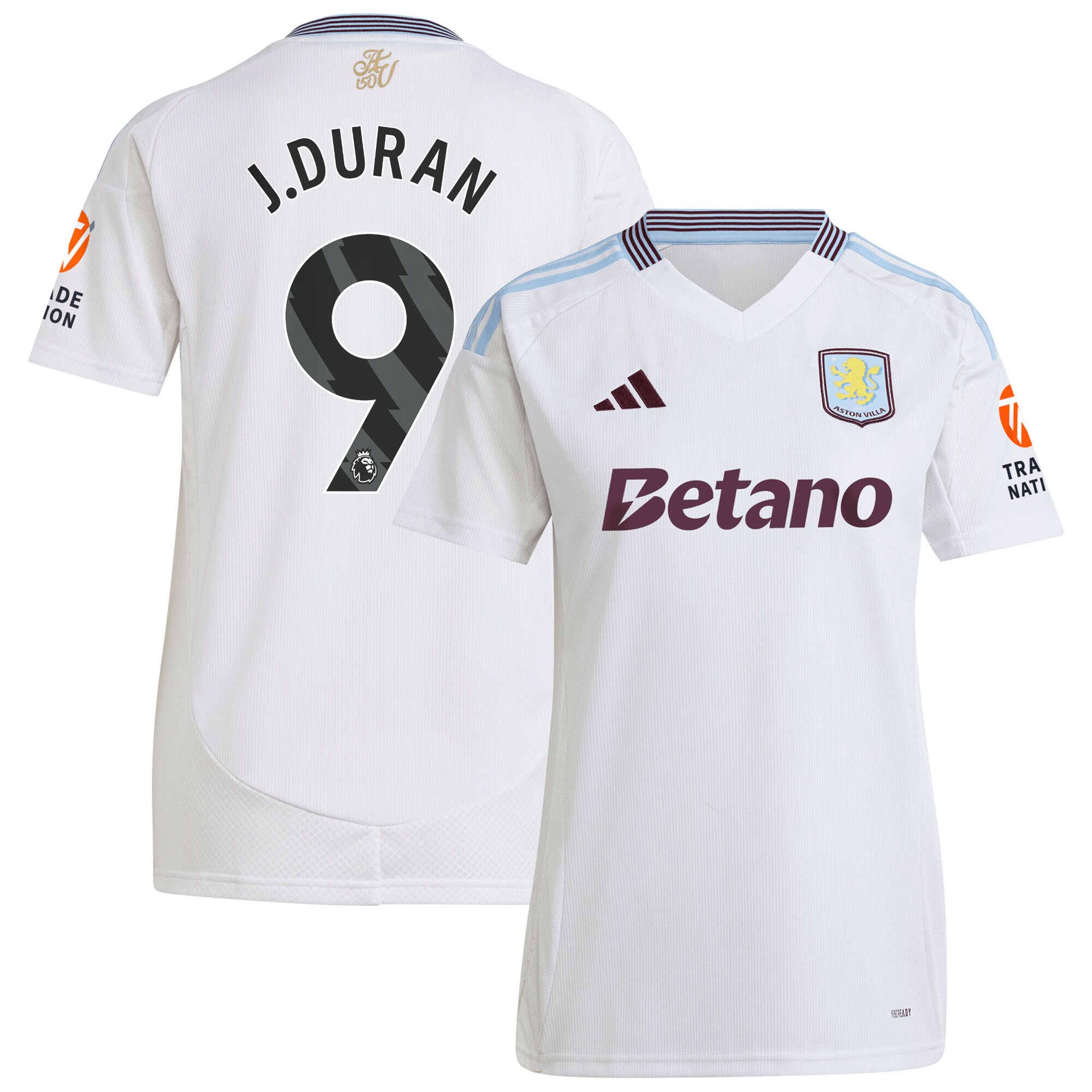 aston villa adidas away shirt 2024-25 – womens with j.duran 9 printing Collection | Official Aston Villa Jerseys for Fans