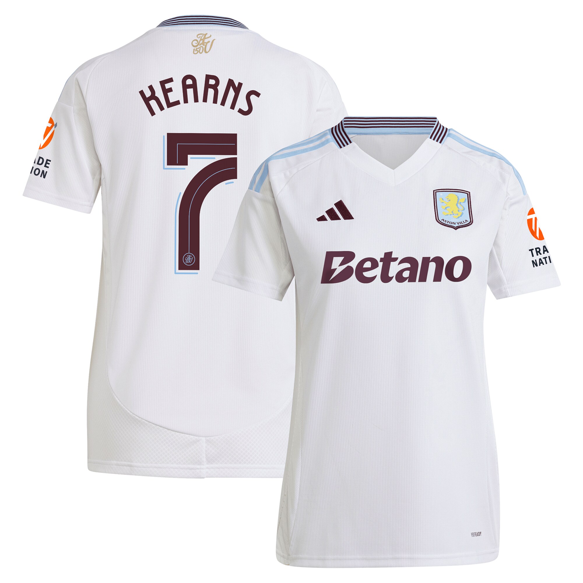 aston villa adidas away shirt 2024-25 – womens with kearns 7 cup printing Collection | Official Aston Villa Jerseys for Fans