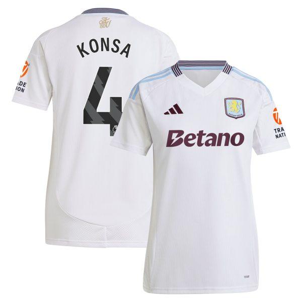 aston villa adidas away shirt 2024-25 – womens with konsa 4 printing Collection | Official Aston Villa Jerseys for Fans