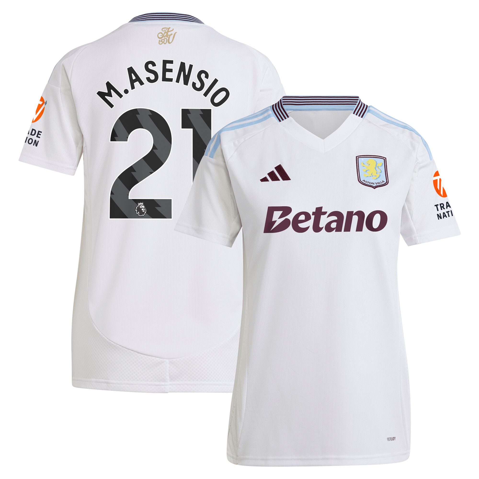 aston villa adidas away shirt 2024-25 – womens with m.asensio 21 printing Collection | Official Aston Villa Jerseys for Fans