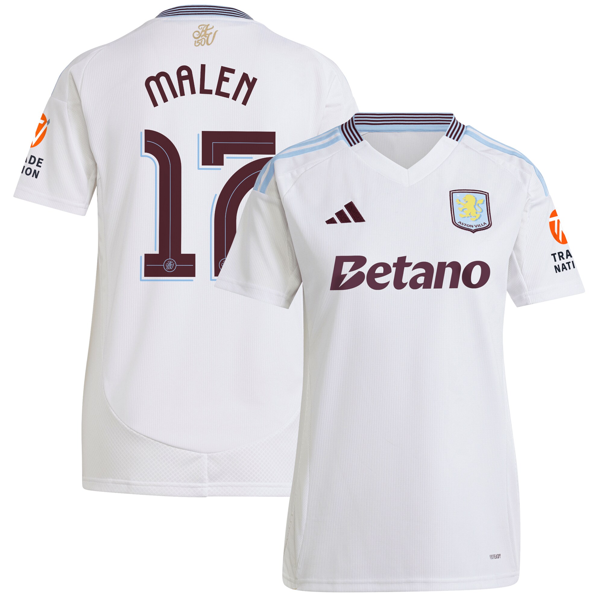 aston villa adidas away shirt 2024-25 – womens with malen 17 cup printing Collection | Official Aston Villa Jerseys for Fans