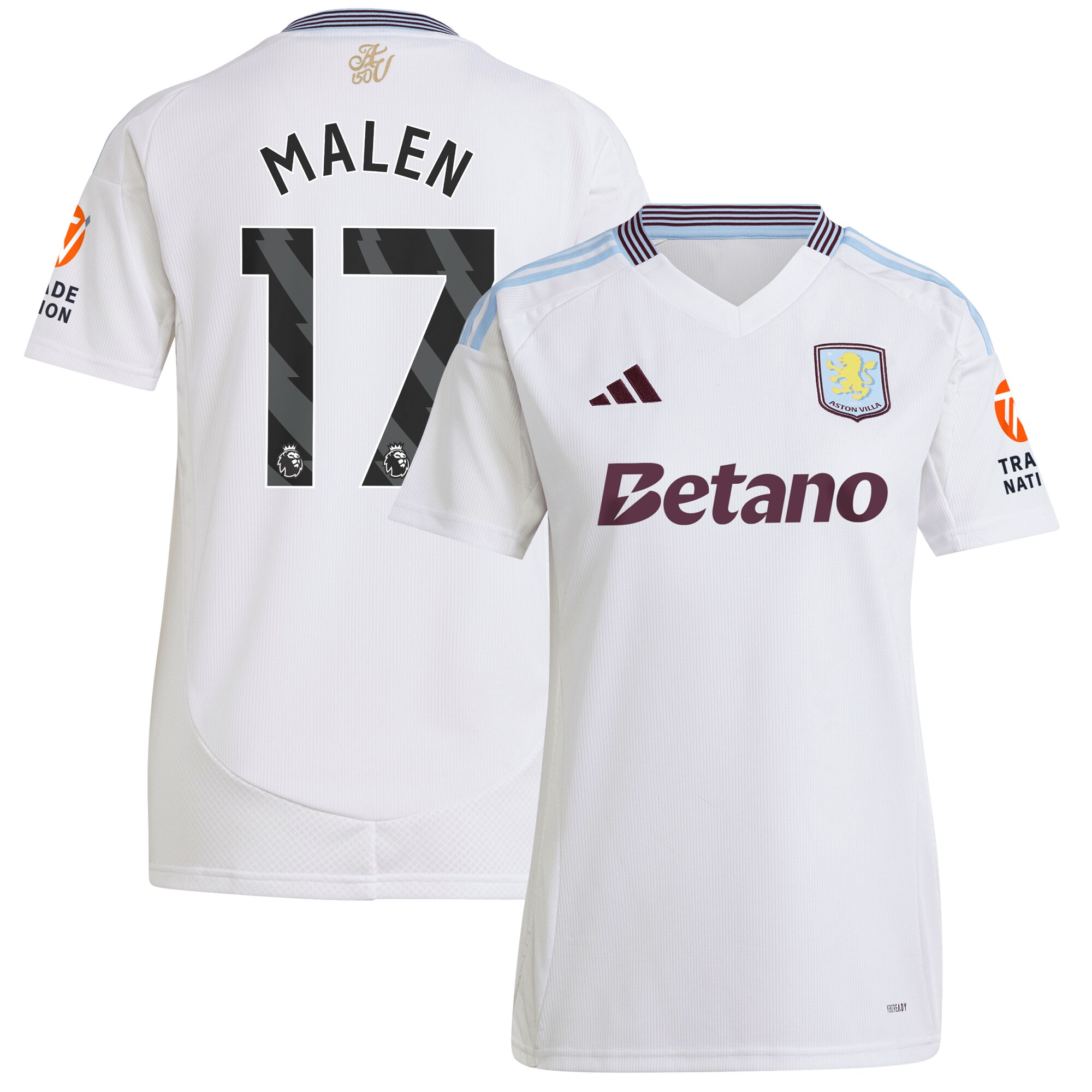 aston villa adidas away shirt 2024-25 – womens with malen 17 printing Collection | Official Aston Villa Jerseys for Fans