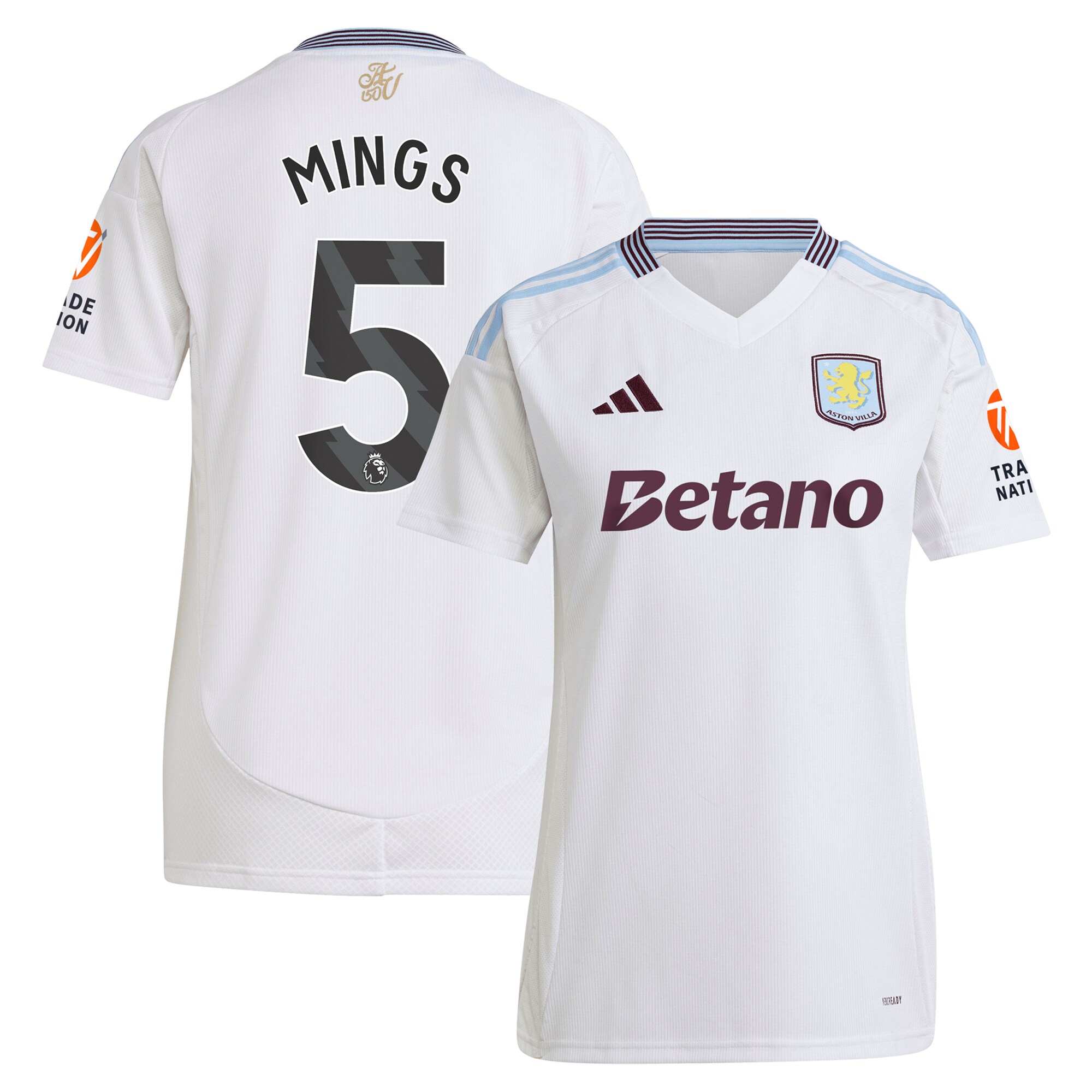 aston villa adidas away shirt 2024-25 – womens with mings 5 printing Collection | Official Aston Villa Jerseys for Fans