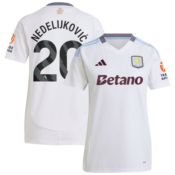 aston villa adidas away shirt 2024-25 – womens with nedeljković 20 printing Collection | Official Aston Villa Jerseys for Fans