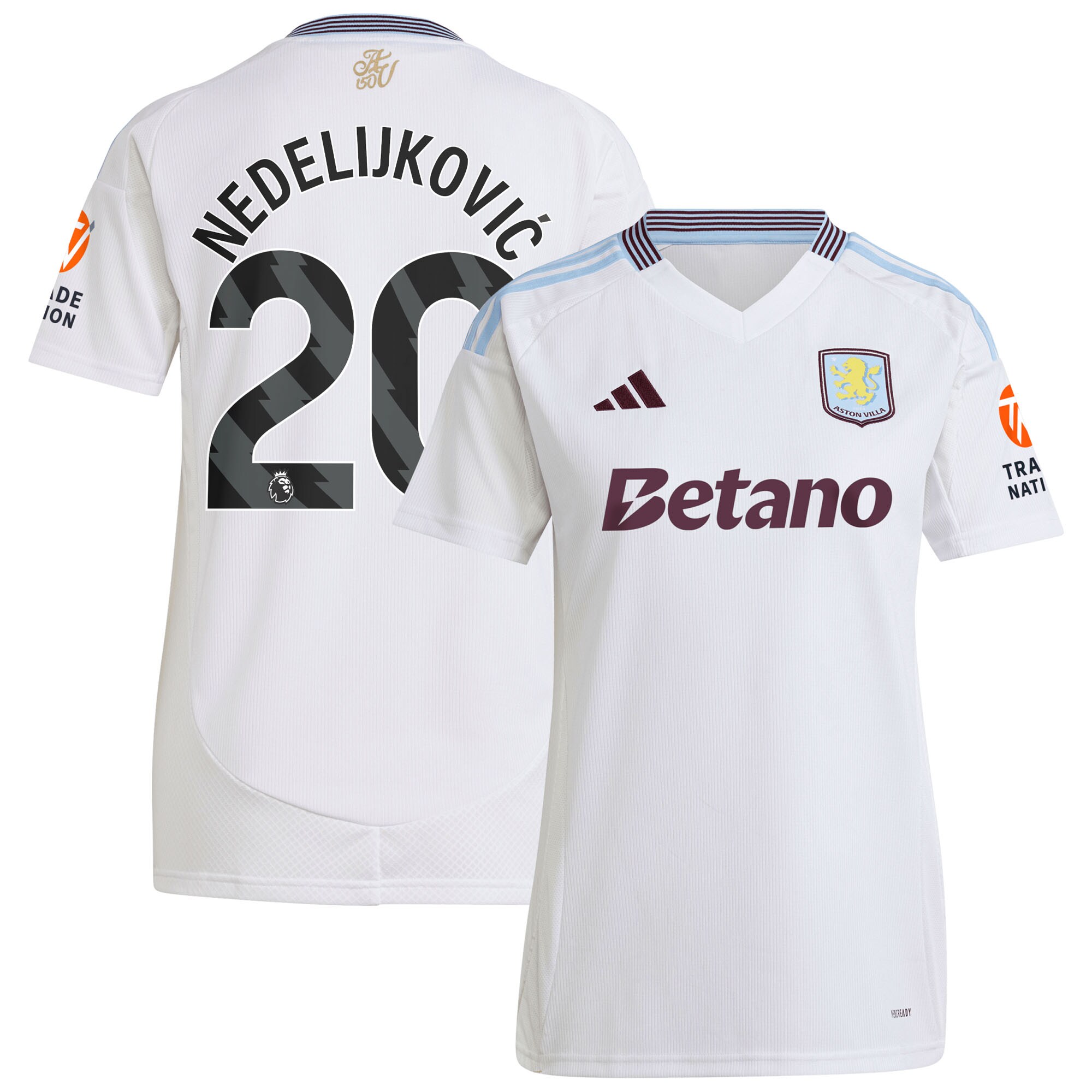 aston villa adidas away shirt 2024-25 – womens with nedeljković 20 printing Collection | Official Aston Villa Jerseys for Fans