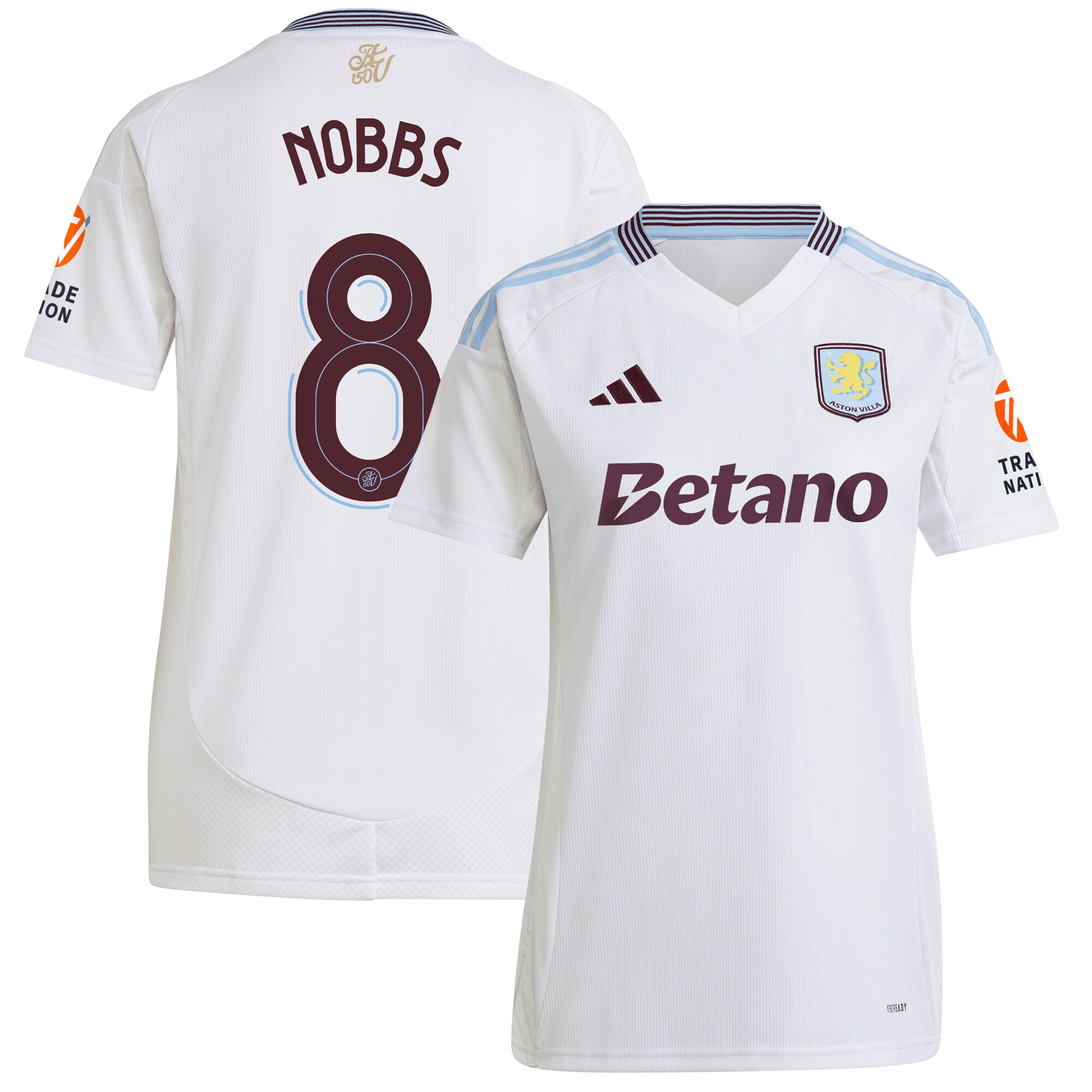 aston villa adidas away shirt 2024-25 – womens with nobbs 8 cup printing Collection | Official Aston Villa Jerseys for Fans