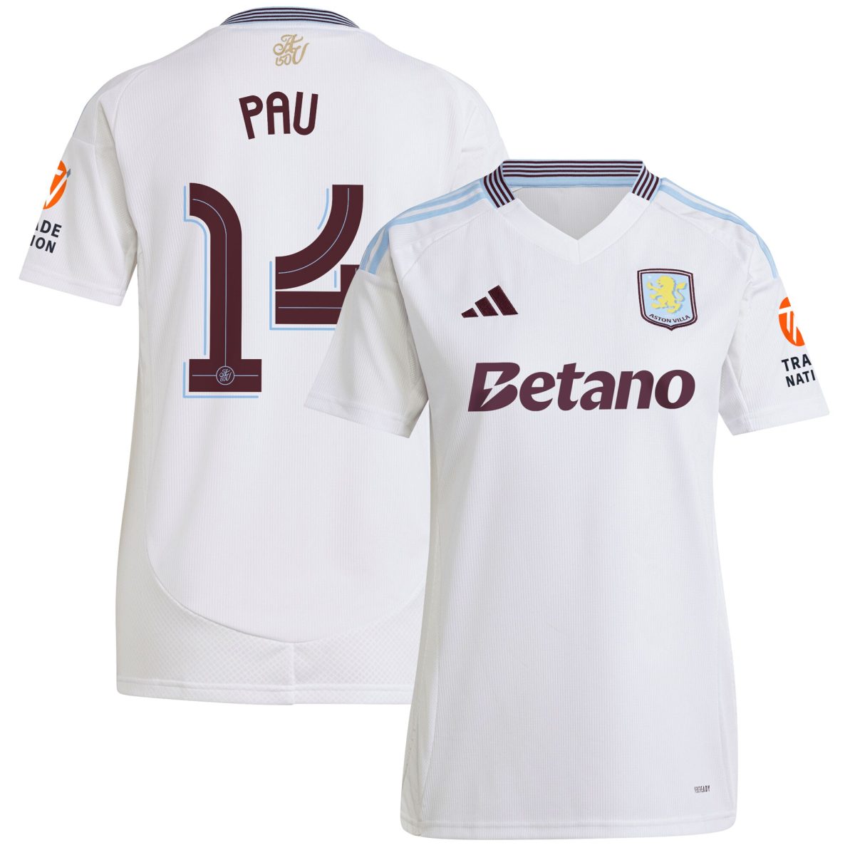 aston villa adidas away shirt 2024-25 – womens with pau 14 cup printing Collection | Official Aston Villa Jerseys for Fans