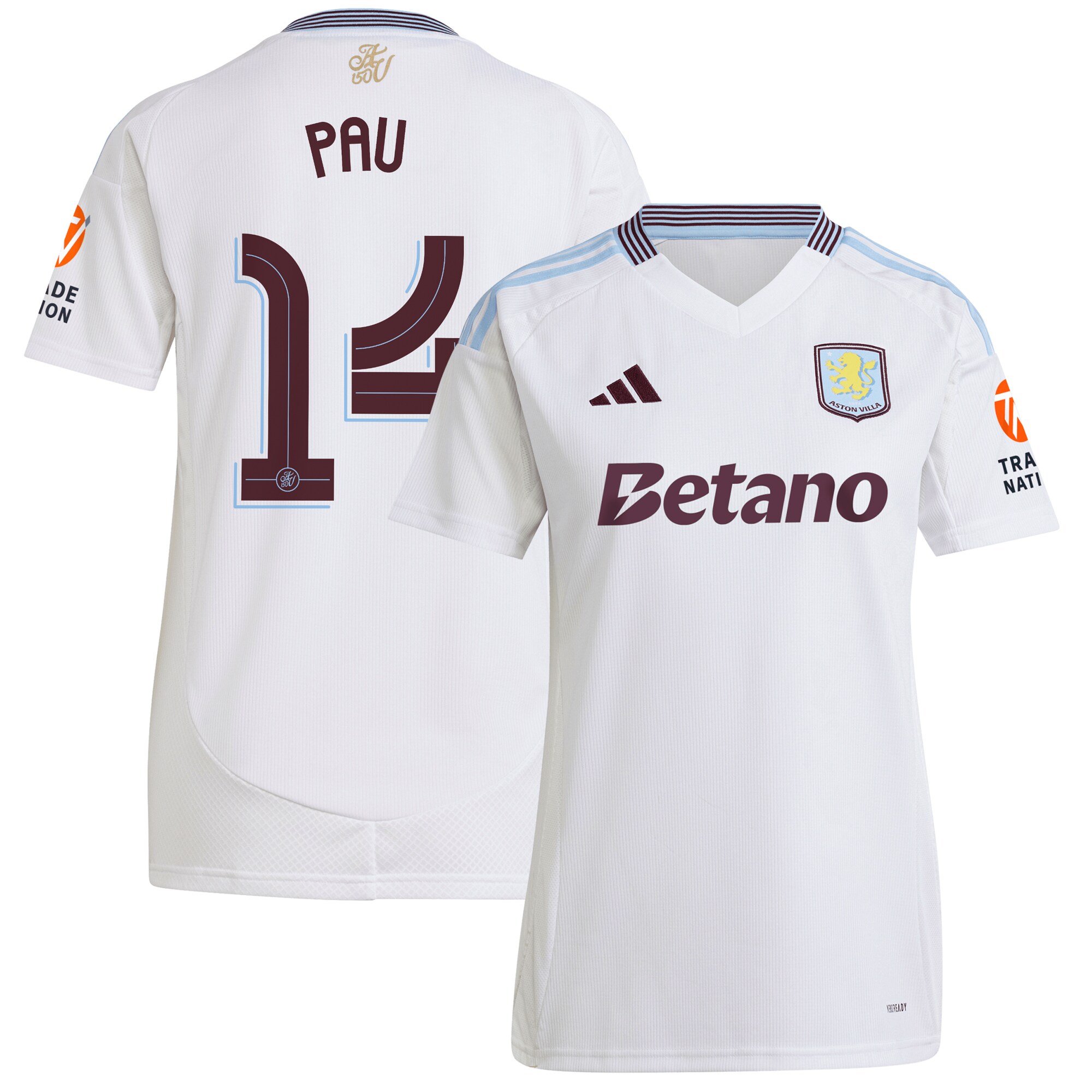 aston villa adidas away shirt 2024-25 – womens with pau 14 cup printing Collection | Official Aston Villa Jerseys for Fans