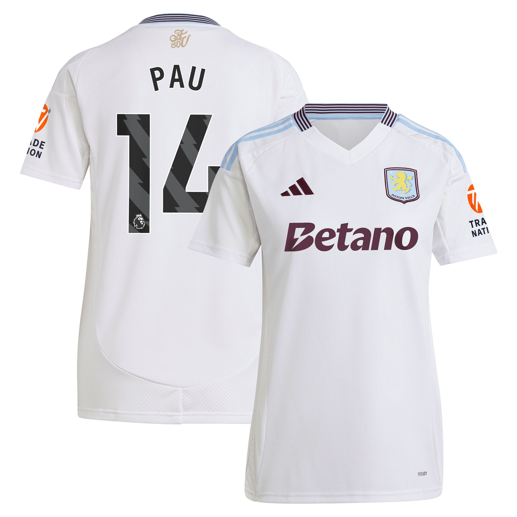aston villa adidas away shirt 2024-25 – womens with pau 14 printing Collection | Official Aston Villa Jerseys for Fans