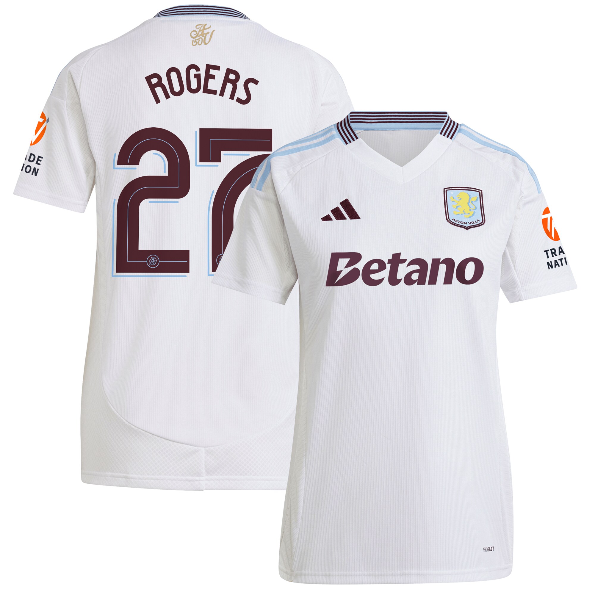 aston villa adidas away shirt 2024-25 – womens with rogers 27 cup printing Collection | Official Aston Villa Jerseys for Fans