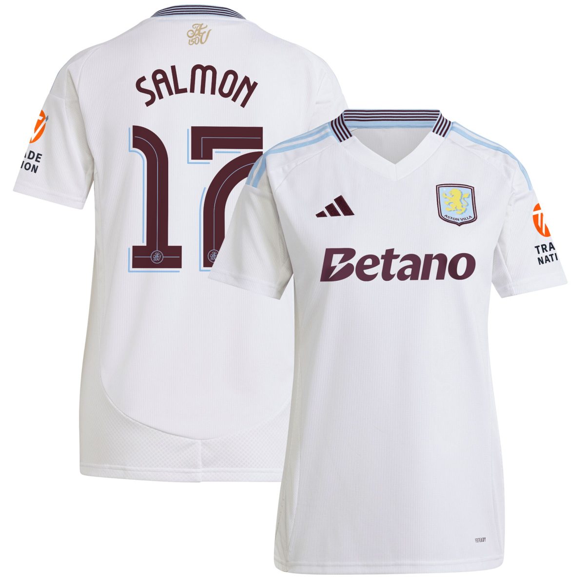 aston villa adidas away shirt 2024-25 – womens with salmon 17 cup printing Collection | Official Aston Villa Jerseys for Fans