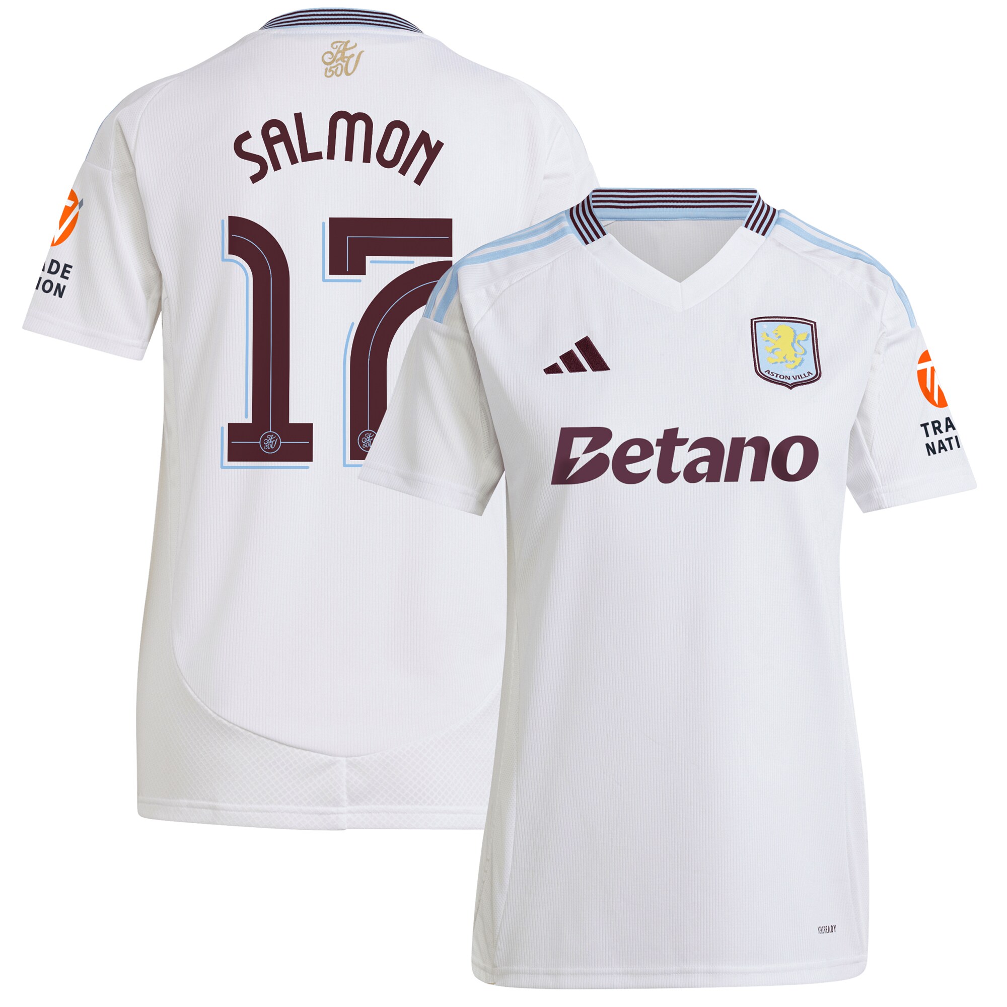 aston villa adidas away shirt 2024-25 – womens with salmon 17 cup printing Collection | Official Aston Villa Jerseys for Fans