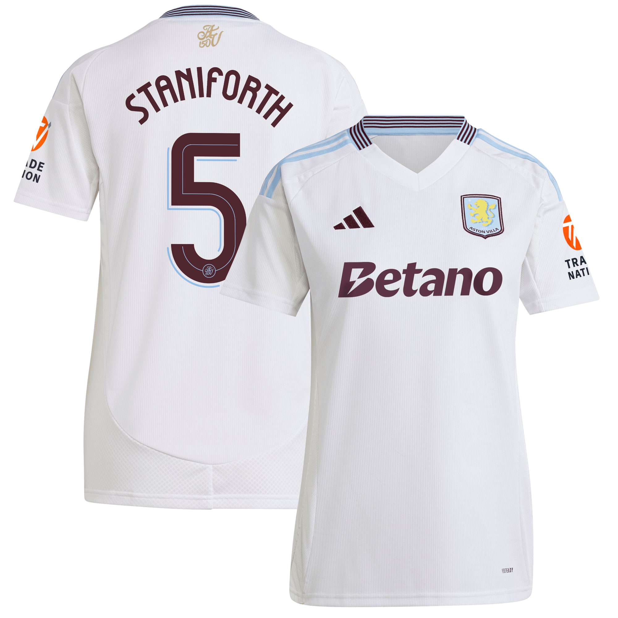 aston villa adidas away shirt 2024-25 – womens with staniforth 5 cup printing Collection | Official Aston Villa Jerseys for Fans