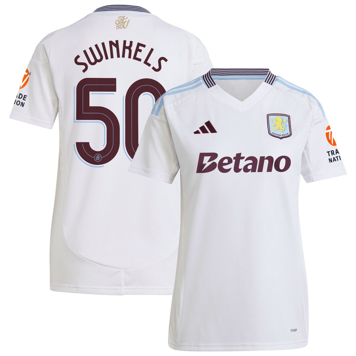 aston villa adidas away shirt 2024-25 – womens with swinkels 50 cup printing Collection | Official Aston Villa Jerseys for Fans