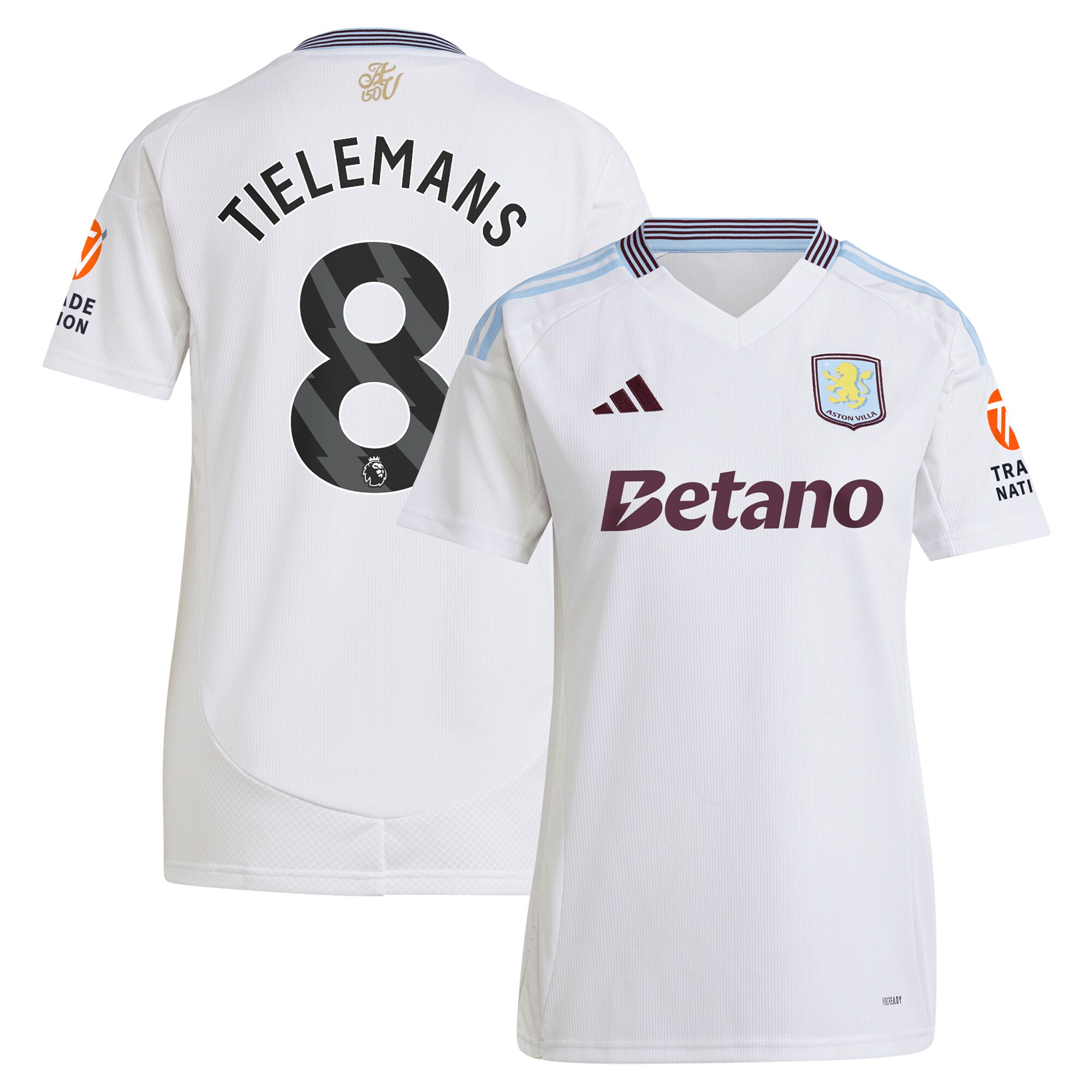 aston villa adidas away shirt 2024-25 – womens with tielemans 8 printing Collection | Official Aston Villa Jerseys for Fans