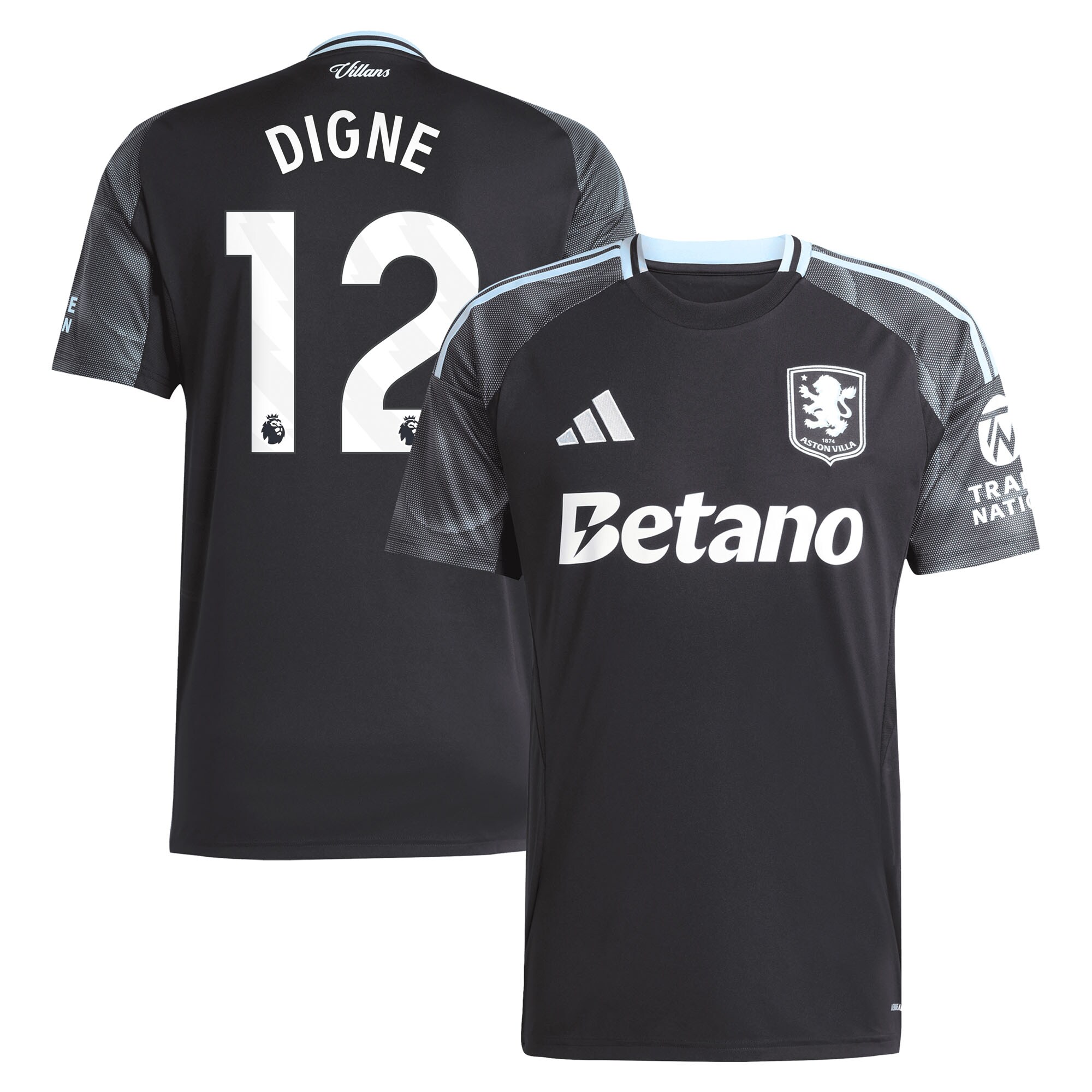 aston villa adidas away shirt 2025-26 with digne 12 printing Collection | Official Aston Villa Jerseys for Fans
