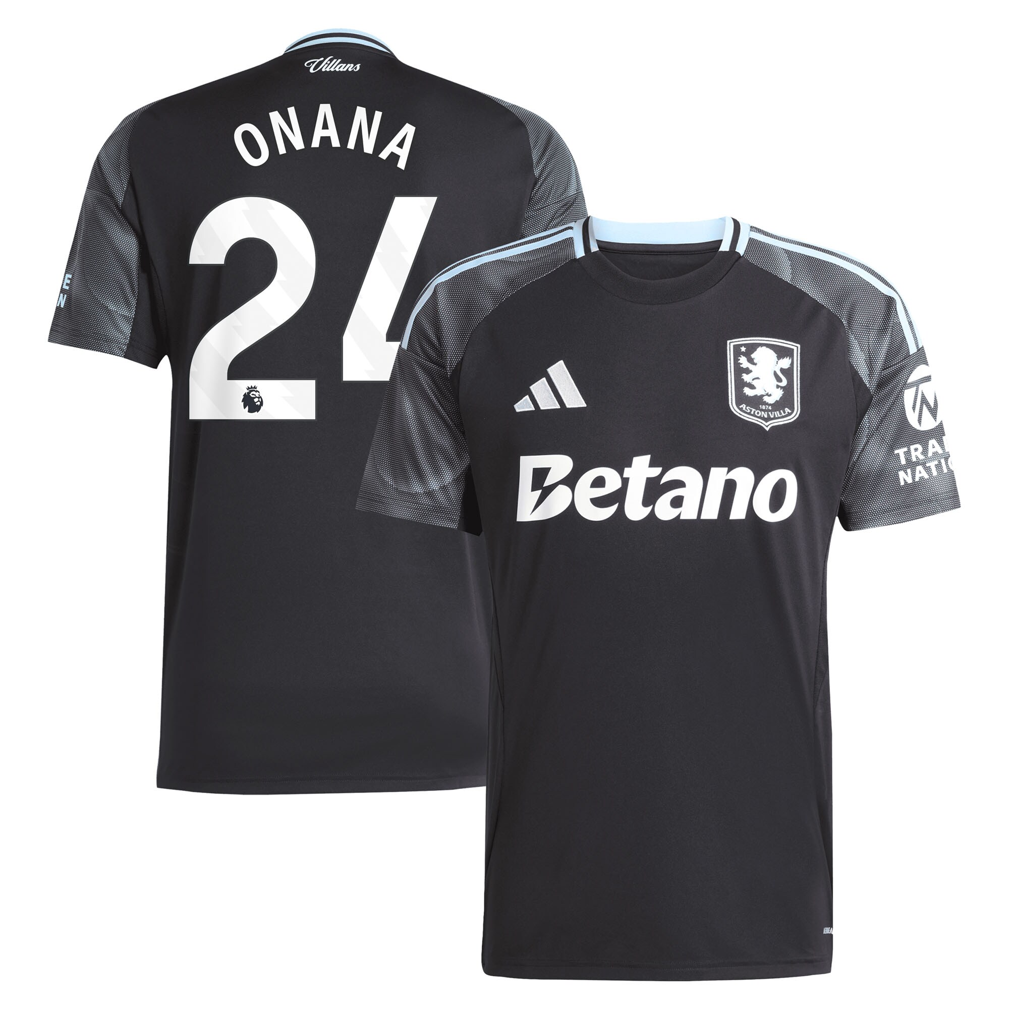 aston villa adidas away shirt 2025-26 with onana 24 printing Collection | Official Aston Villa Jerseys for Fans