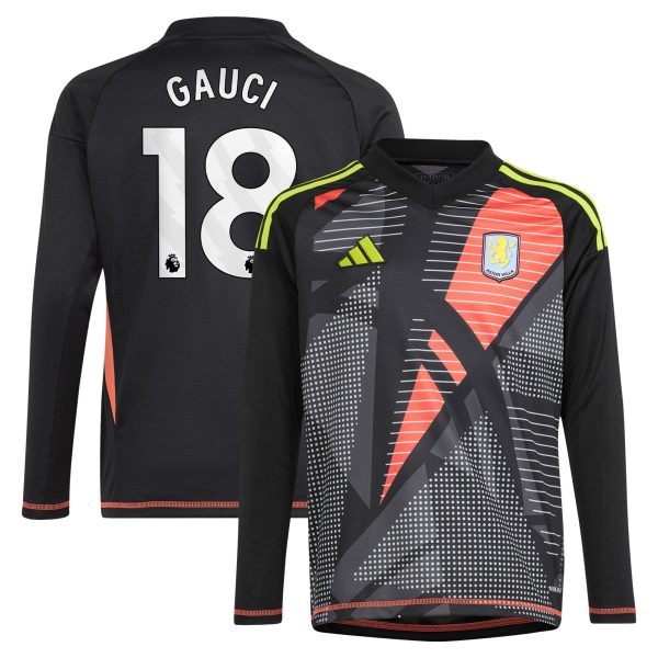 aston villa adidas goalkeeper shirt 2024-25 – long sleeve – kids with gauci 18 printing – 202029323 Collection | Official Aston Villa Jerseys for Fans