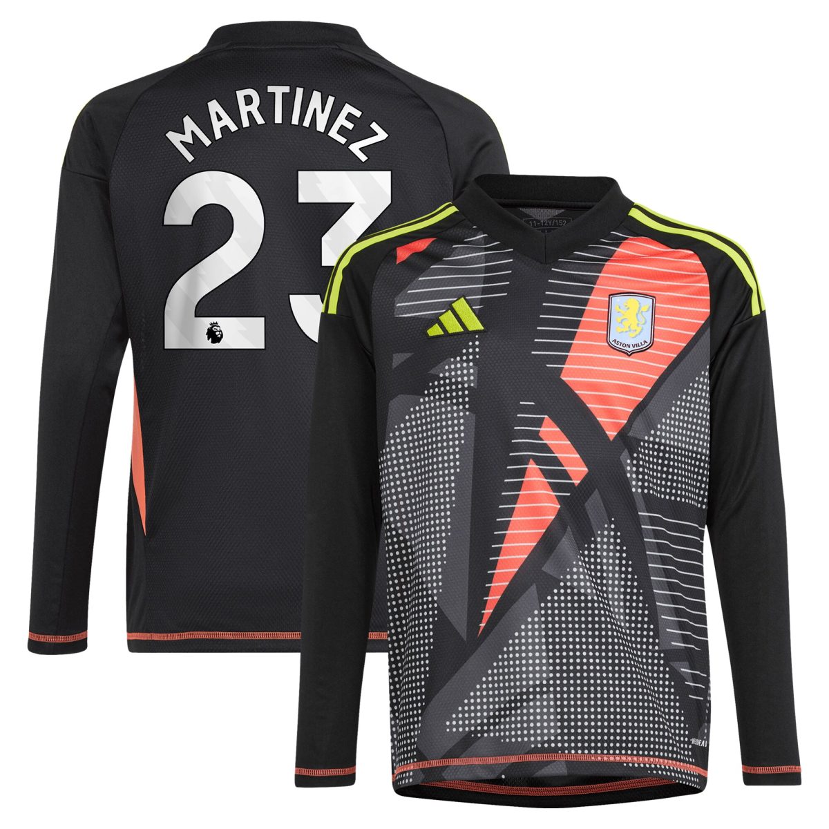 aston villa adidas goalkeeper shirt 2024-25 – long sleeve – kids with martinez 23 printing – 202029325 Collection | Official Aston Villa Jerseys for Fans