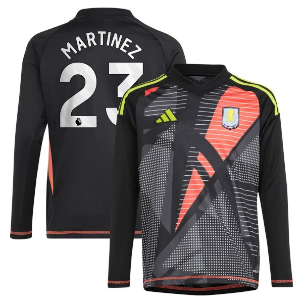 aston villa adidas goalkeeper shirt 2024-25 – long sleeve – kids with martinez 23 printing – 202029325 Collection | Official Aston Villa Jerseys for Fans