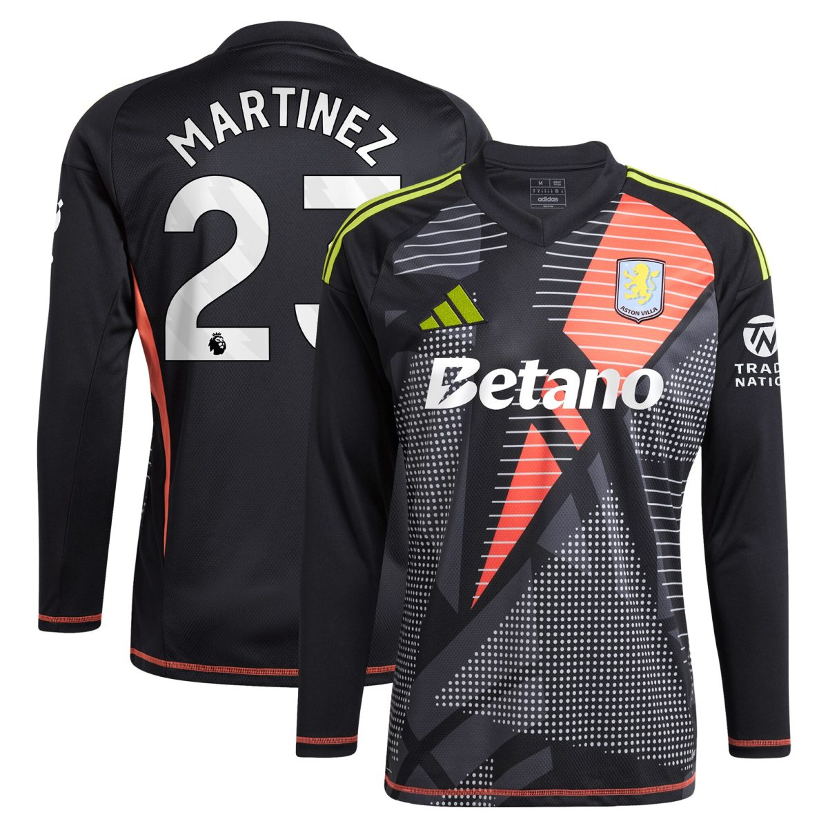 aston villa adidas goalkeeper shirt 2024-25 – long sleeve with martinez 23 printing – 202028938 Collection | Official Aston Villa Jerseys for Fans